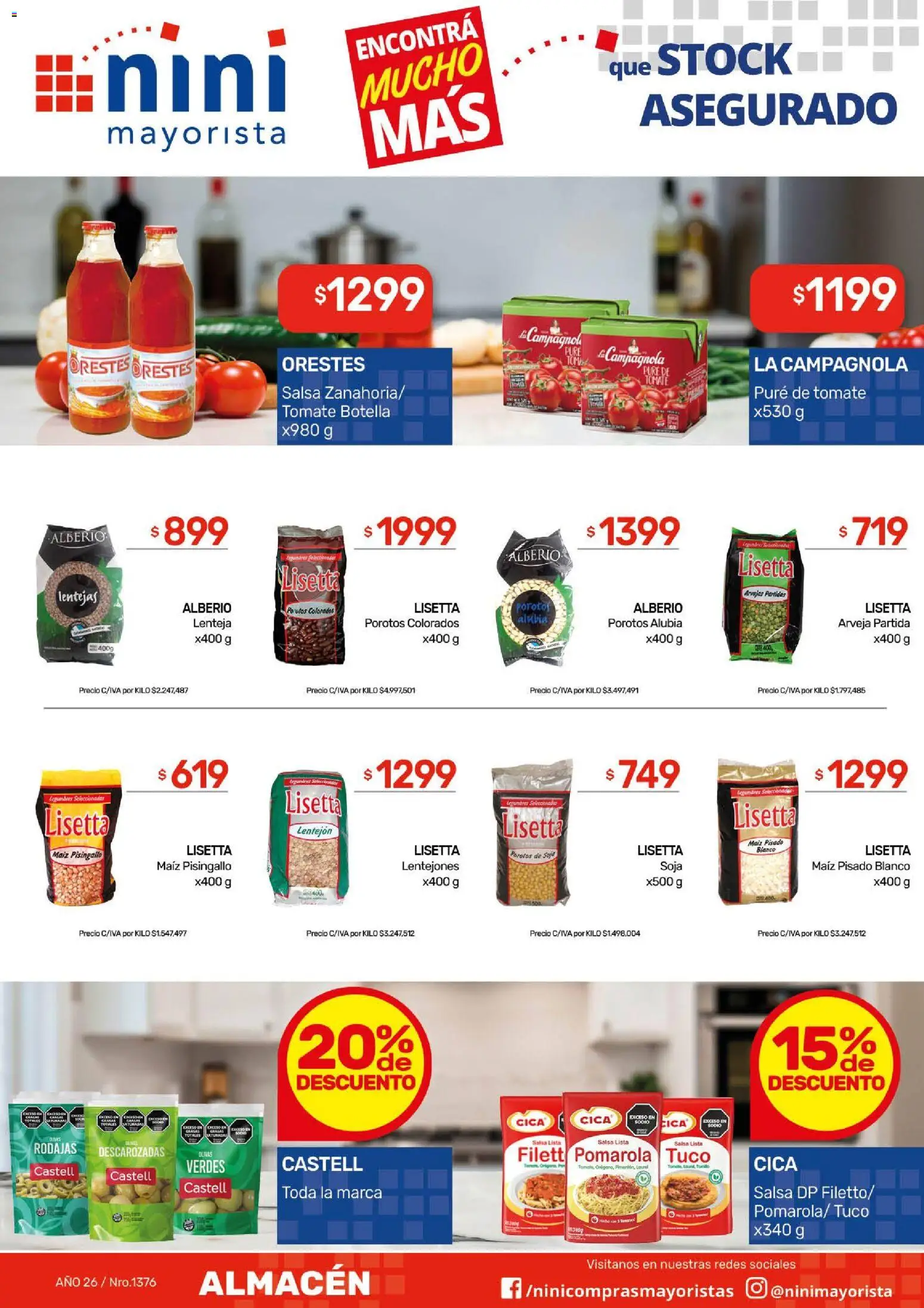 NINI Mayorista catálogo │ válido desde el 07/09/2026 | Página: 30 | Productos: Botella, Legumbres, Tomate, Puré