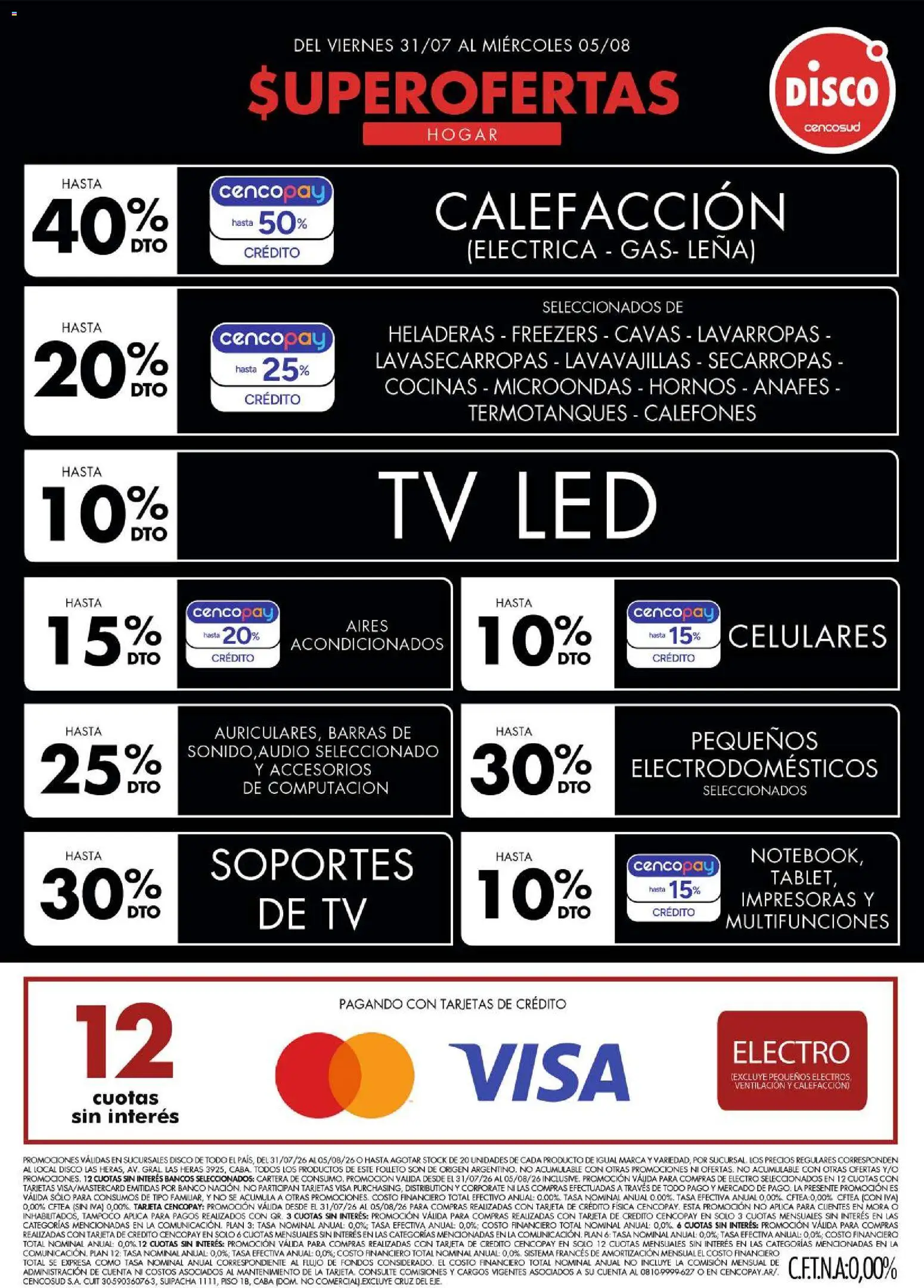 Disco - Ofertas | Electro, T. Libre y más │ válido desde el 30/07/2026 | Página: 1 | Productos: Cartera, Disco, Lavavajillas, Microondas