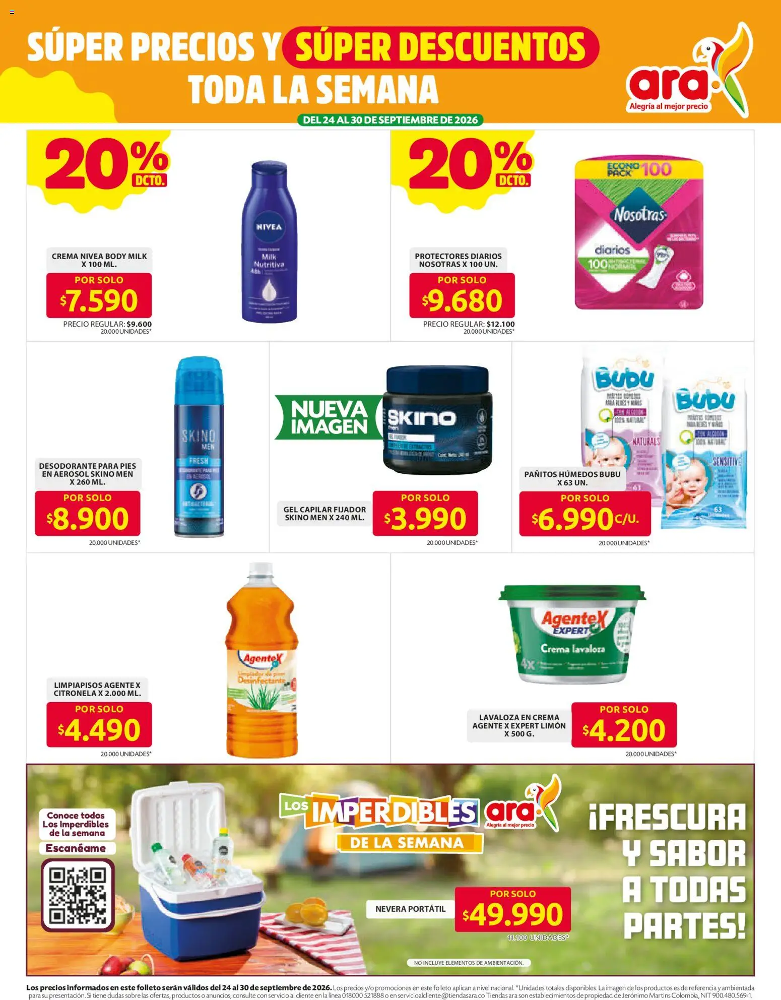 Ara revista - valida desde el 24/08/2026 | Página: 17 | Productos: Protectores diarios, Sobre, Limón, Nevera