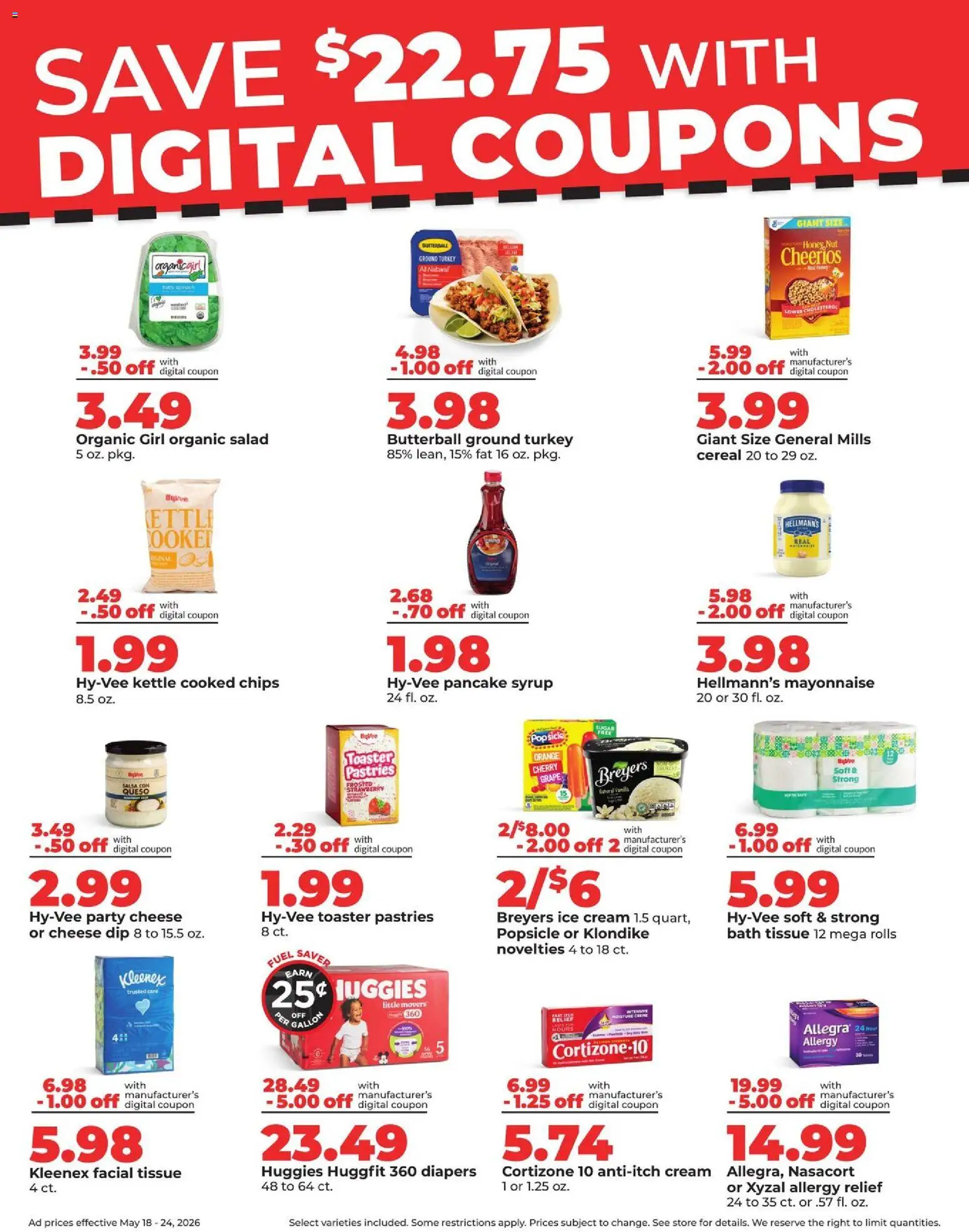 HyVee Weekly Ad - valid from 18.05.2026 | Page: 13 | Products: Bath, Cheese, Chips, Cream