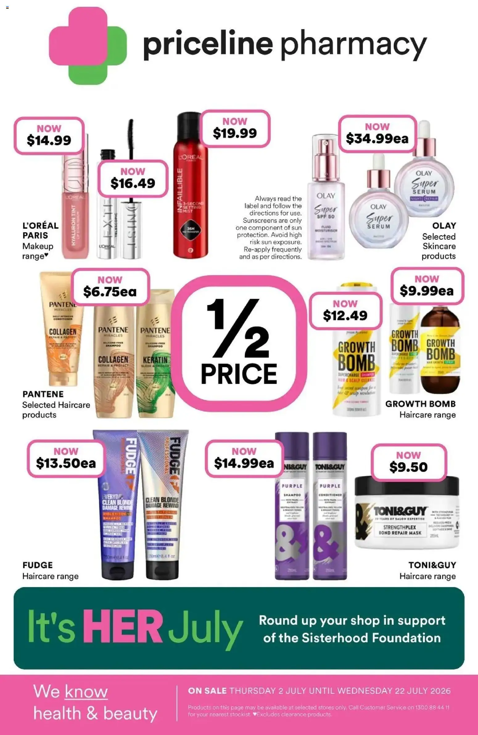Priceline Pharmacy catalogue - valid from 01/07/2026 | Page: 1 | Products: Shampoo, Conditioner, Makeup, Collagen