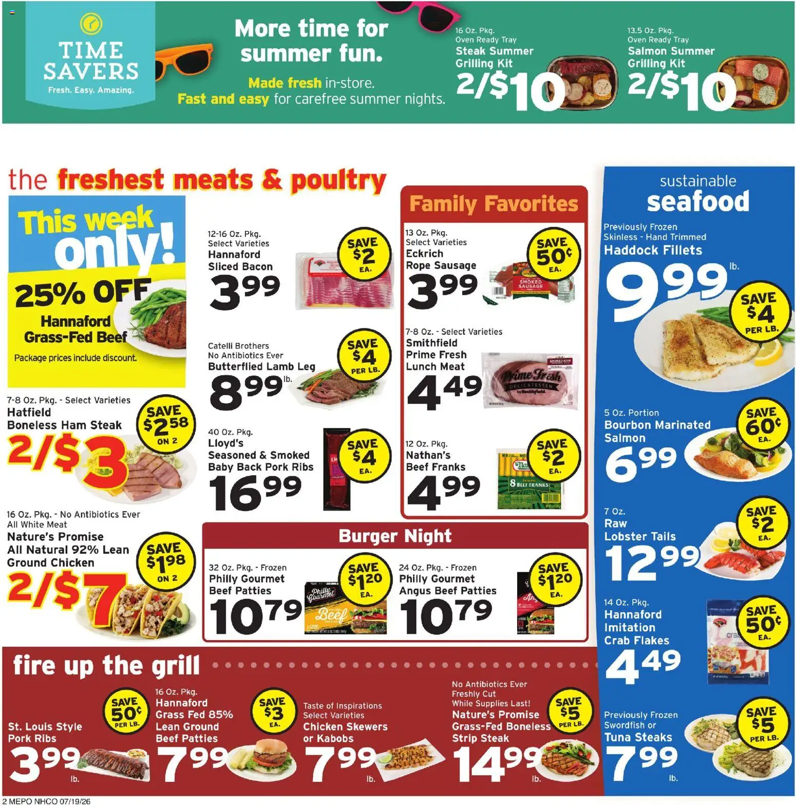 Hannaford Weekly Ad - valid from 07/19/2026 | Page: 2 | Products: Ham, Pork, Flakes, Sausage