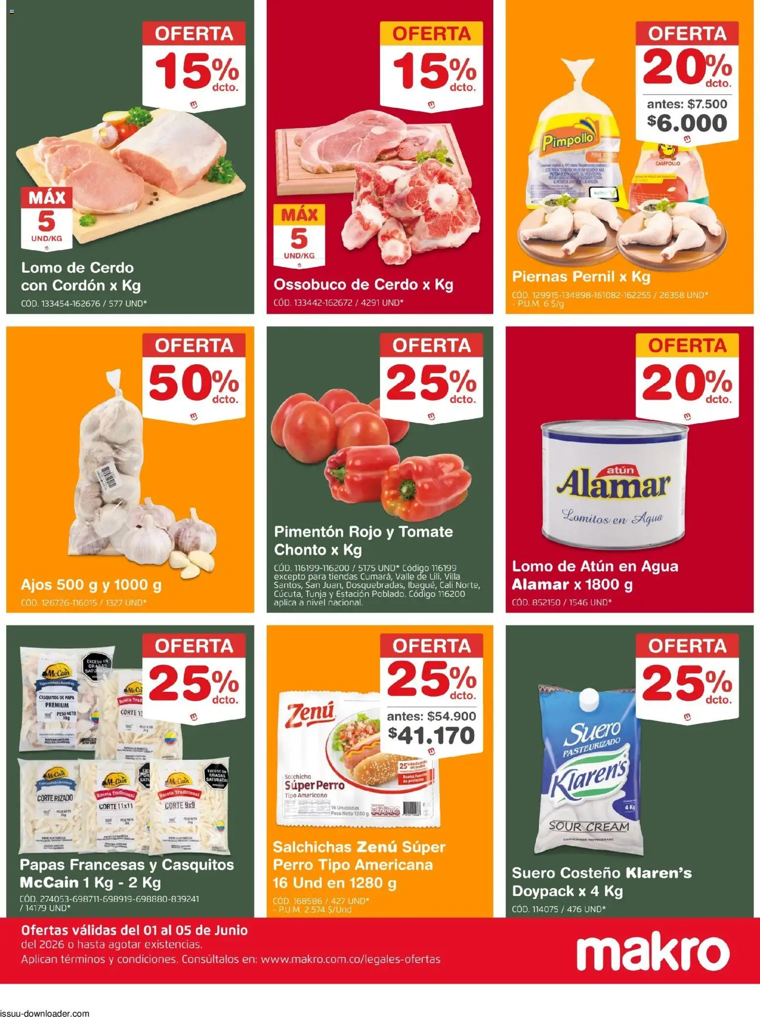 Makro revista - valida desde el 01.06.2026 | Página: 2 | Productos: Pimentón, Salchicha, Peso, Tomate
