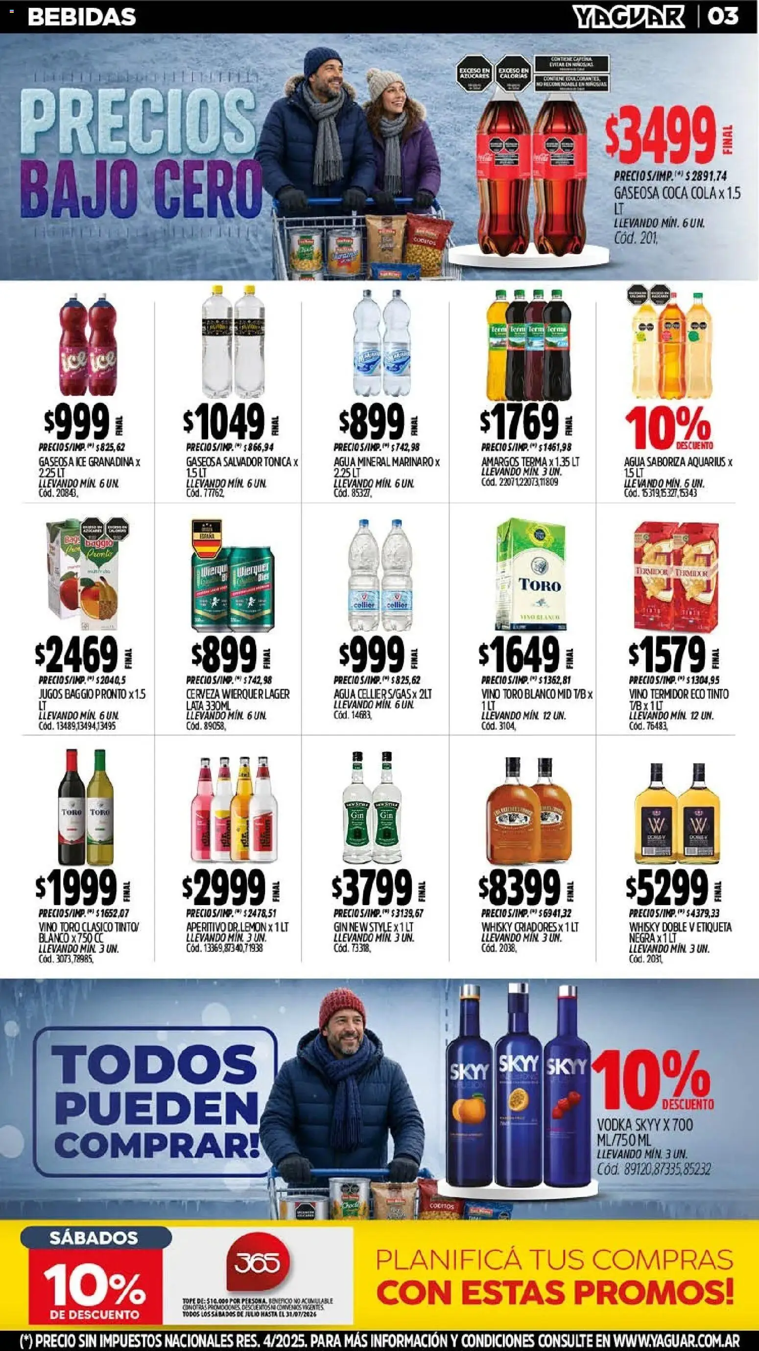 Yaguar - Oferta Semanal Jujuy │ válido desde el 27/07/2026 | Página: 5 | Productos: Vodka, Gaseosa, Agua, Cerveza