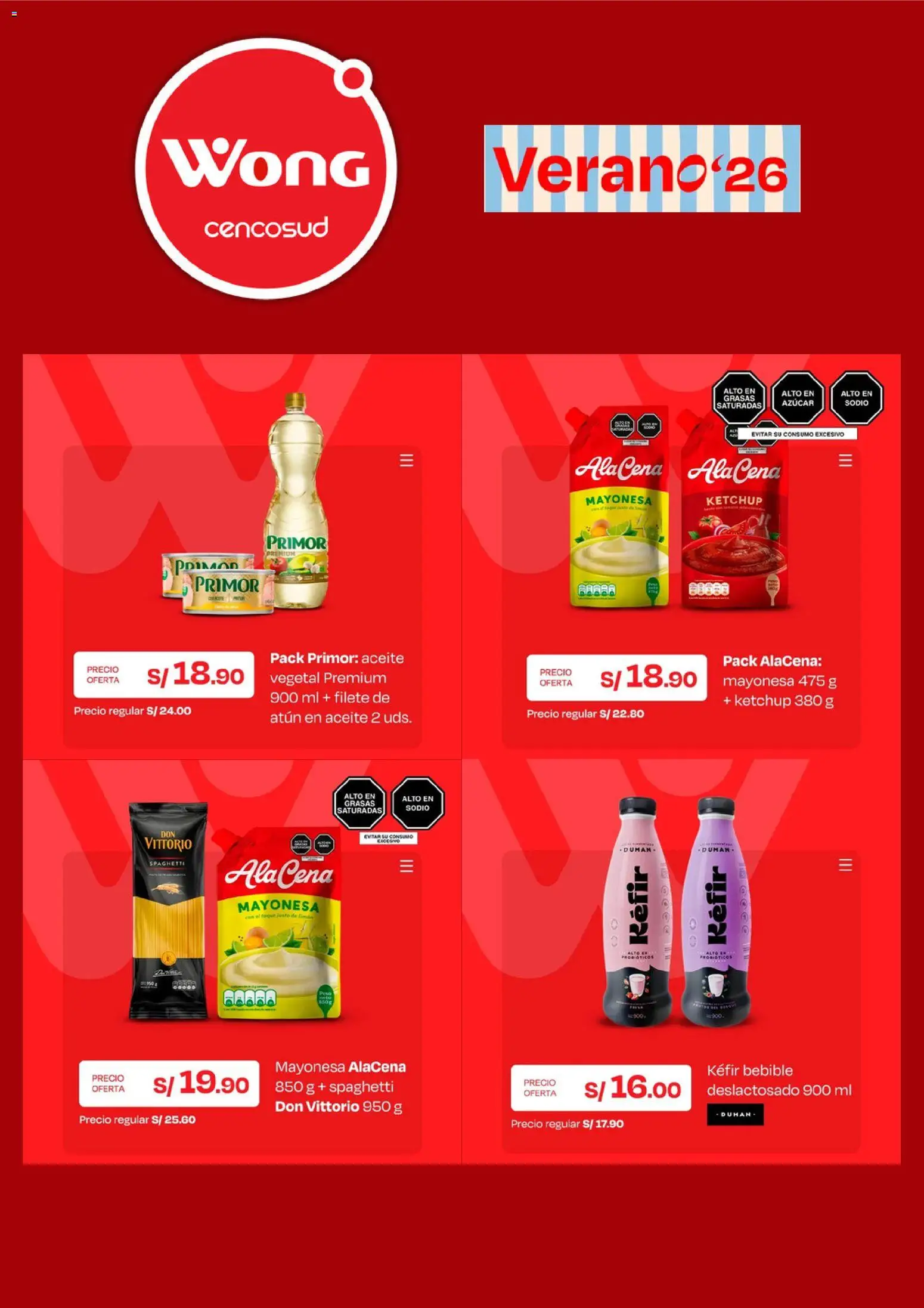 Catálogo Wong válido desde 31/08/2026 | Página: 2 | Productos: Atún, Probióticos, Kétchup, Azúcar