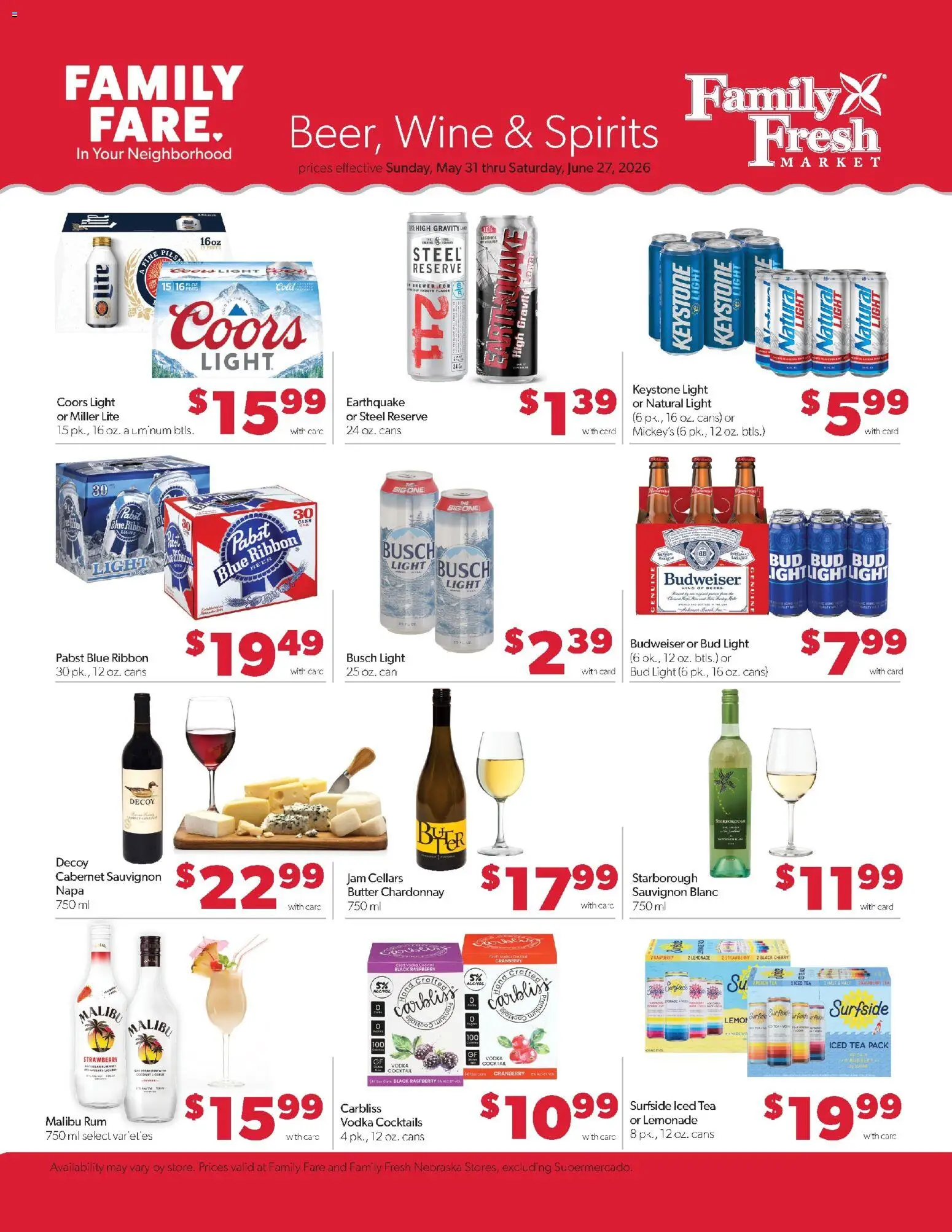 Family Fare Weekly Ad - NE - valid from 31.05.2026 | Page: 14 | Products: Butter, Wine, Tea, Raspberry