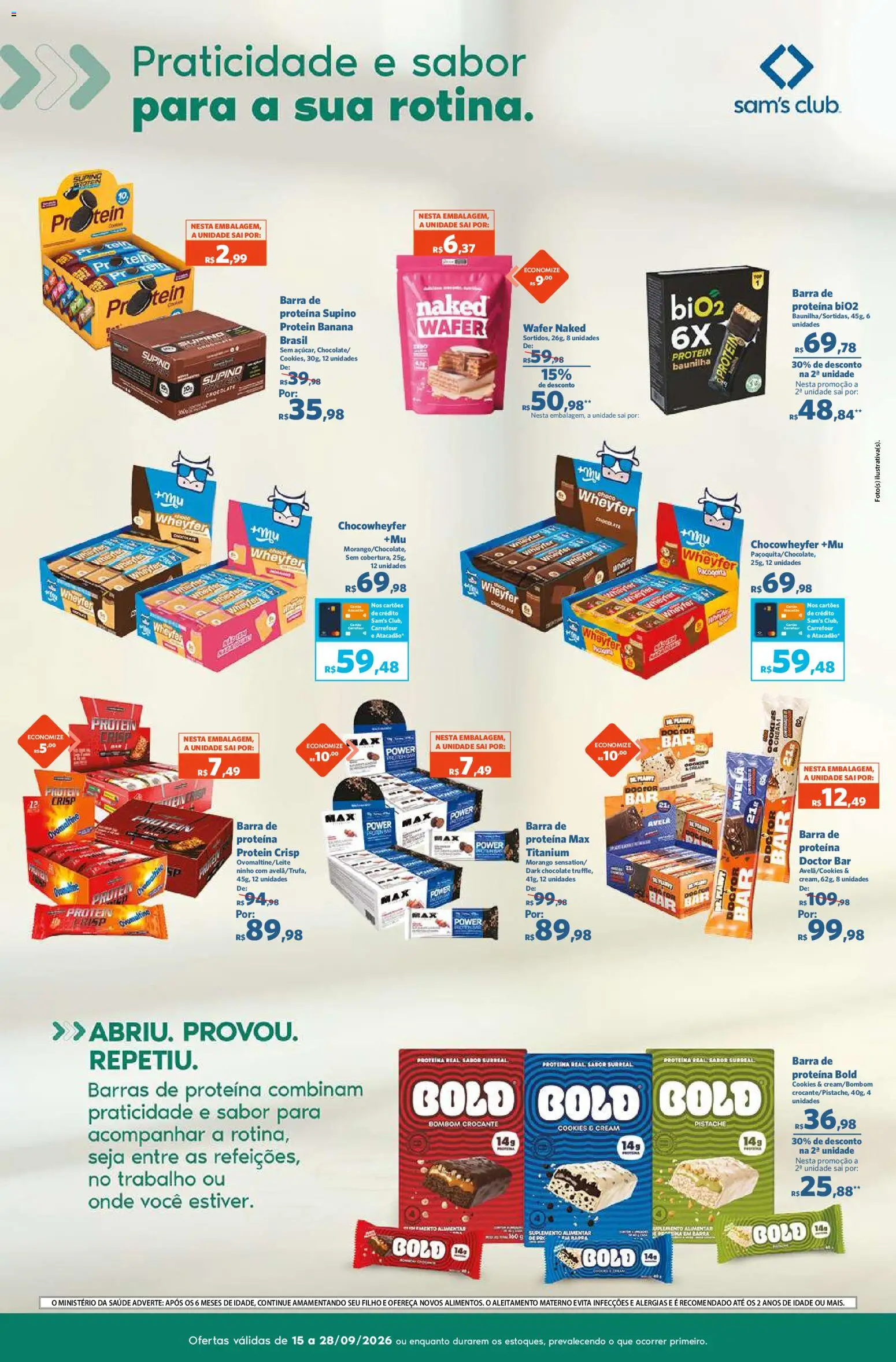 Sam's Club Folheto - válido de 15/09/2026 | Página: 4 | Produtos: Pistache, Barra de proteína, Proteína, Bombom
