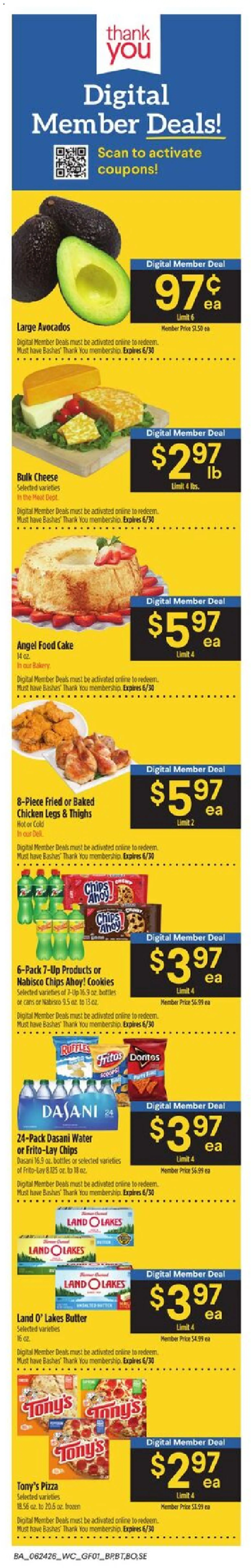 Basha's Weekly Ad - valid from 06/24/2026 | Page: 1 | Products: Butter, Cheese, Pizza, Cookies
