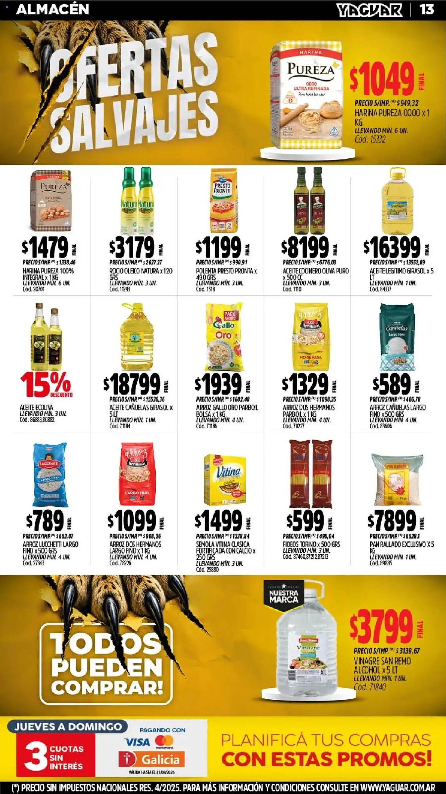 Yaguar - Oferta Semanal Misiones │ válido desde el 03/08/2026 | Página: 14 | Productos: Bolsa, Polenta, Pan, Arroz