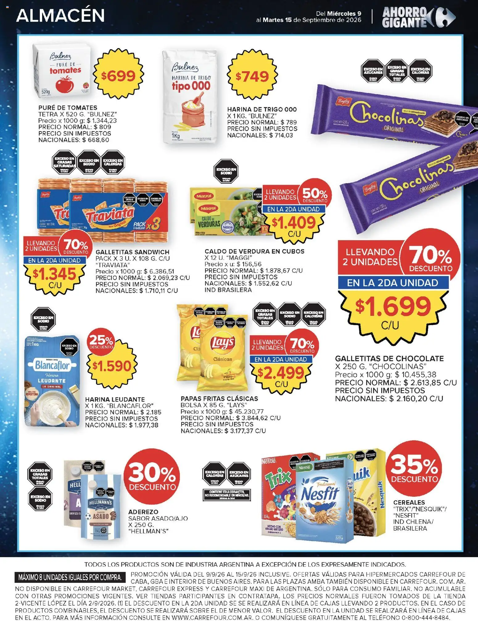 Carrefour - Carrefour Hiper │ válido desde el 09/09/2026 | Página: 5 | Productos: Teléfono, Galletitas, Harina, Papa