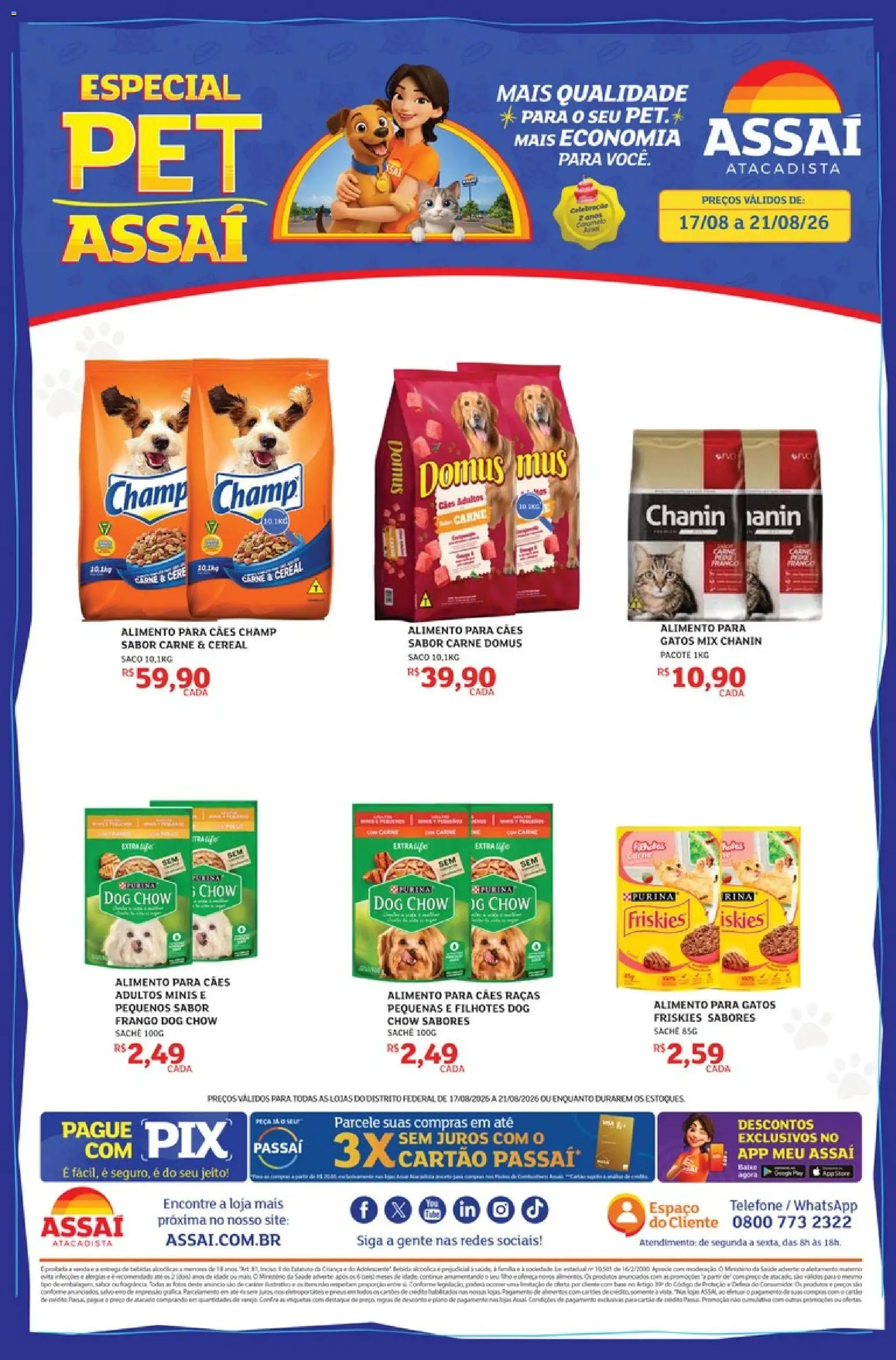 Assaí Atacadista Folheto - válido de 17/08/2026 | Página: 1 | Produtos: Fragrância, Carne, Telefone, Frango
