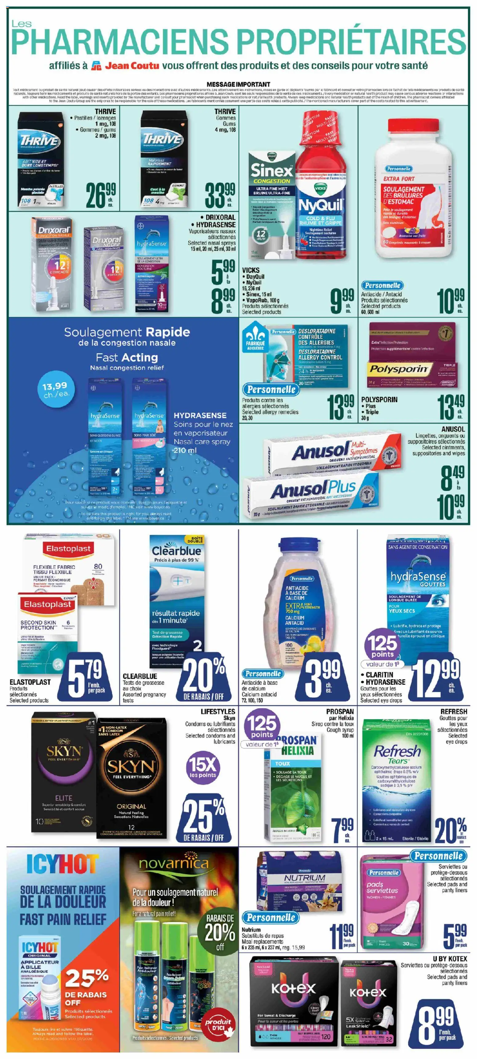 Jean Coutu flyer valid from Oct 1, 2026 | Page: 3 | Products: Cream, Inserts, Syrup, Cough syrup
