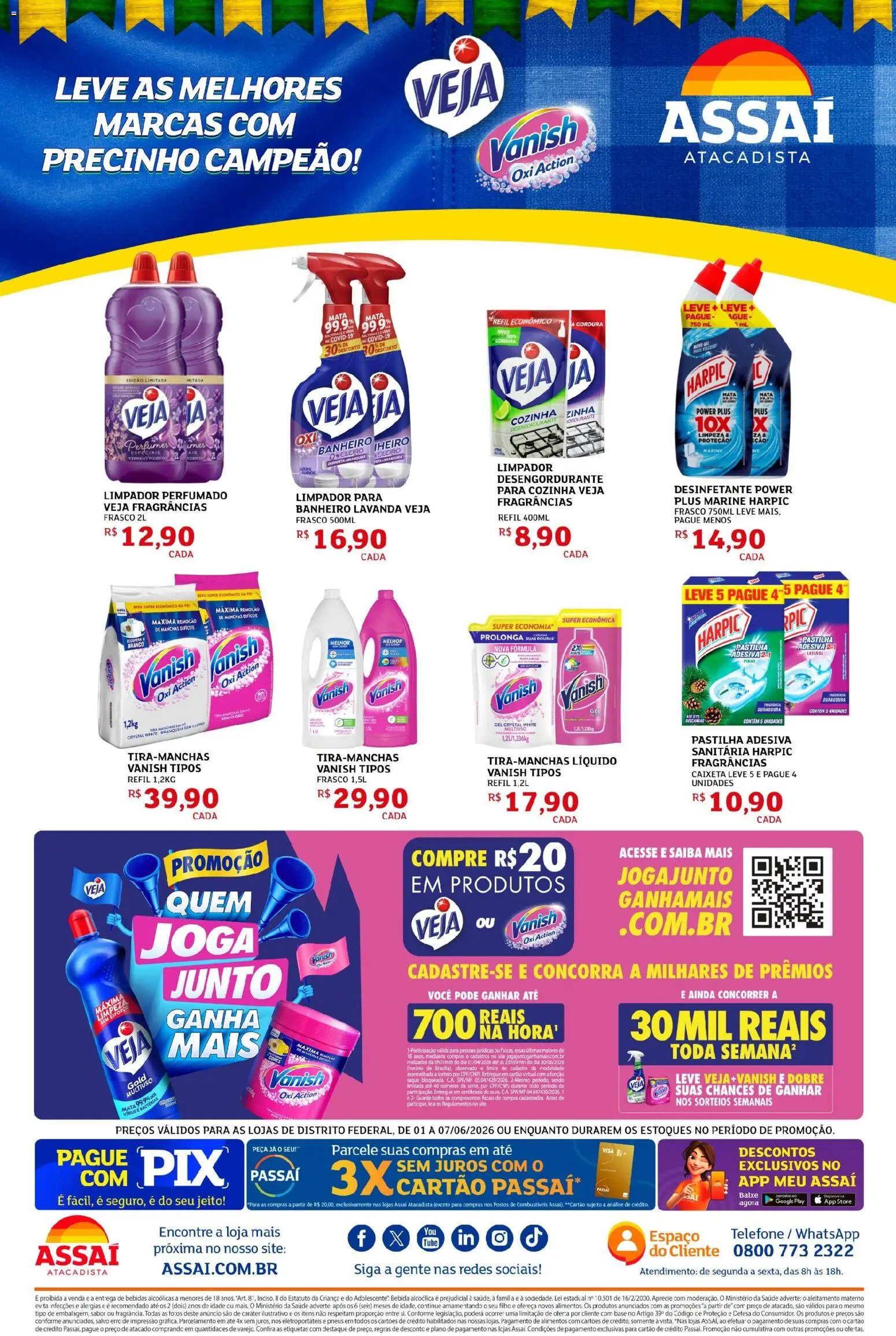 Assaí Atacadista Folheto - válido de 01.06.2026 | Página: 2 | Produtos: Roupas, Perfumes, Telefone, Desinfetante