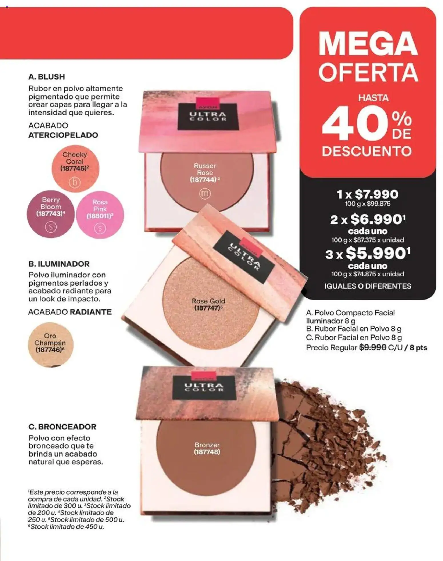 Catálogo Avon Campaña 14 │ válido desde el 15.09.2026 | Página: 152 | Productos: Polvo compacto, Té, Iluminador, Rubor