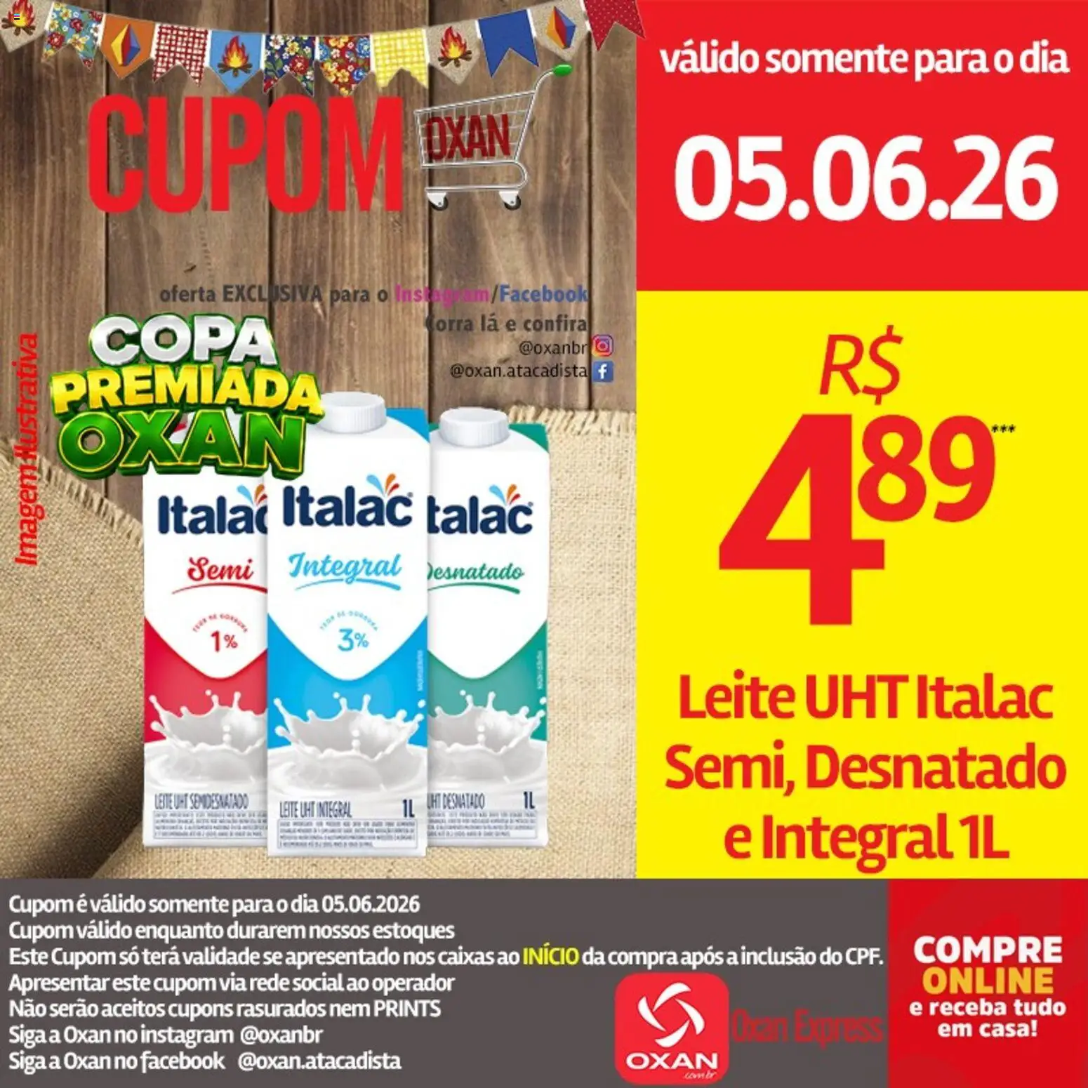 Oxan Atacadista Folheto - válido de 05.06.2026 | Página: 17 | Produtos: Leite, Copa