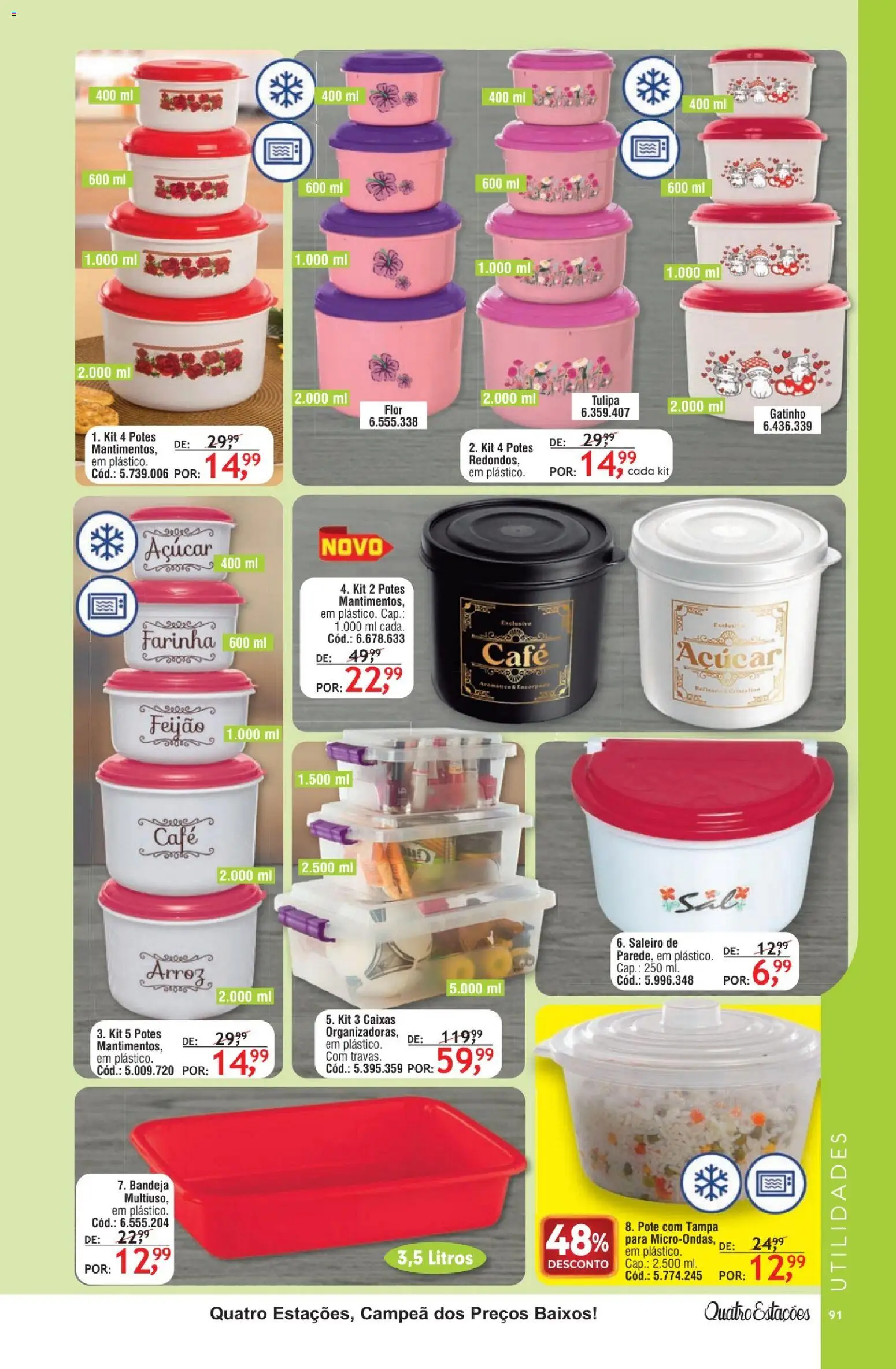 Quatro Estações Folheto - válido de 01.05.2026 | Página: 87 | Produtos: Feijão, Café, Arroz, Potes