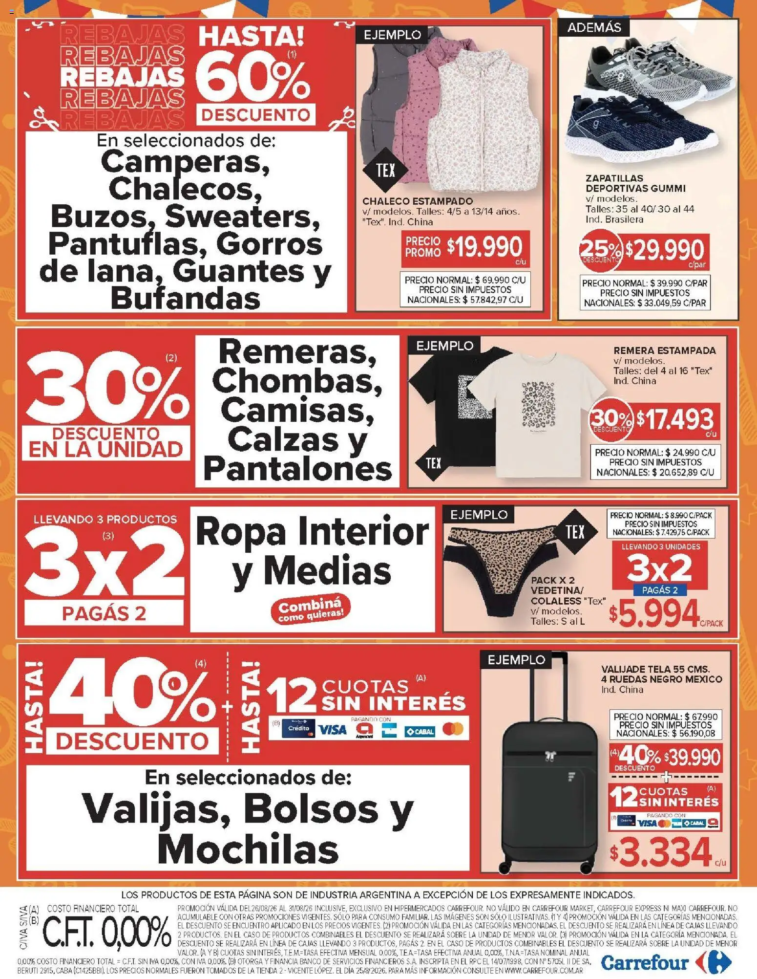 Carrefour ofertas │ válido desde el 26/08/2026 | Página: 27 | Productos: Ropa interior, Medias, Zapatillas deportivas, Zapatillas