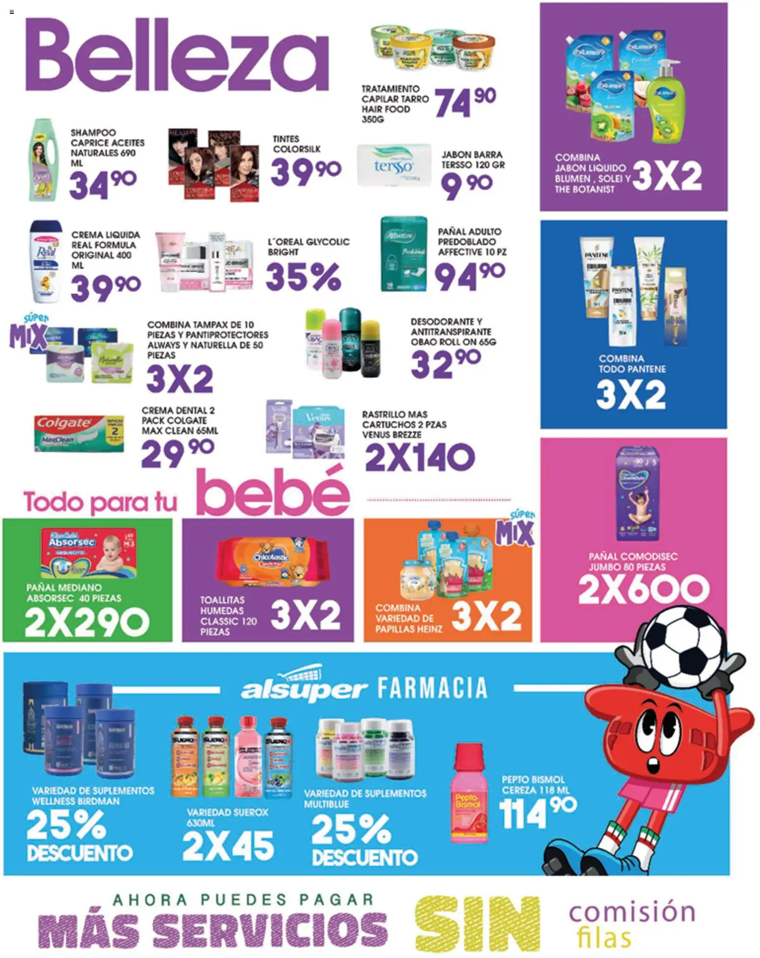 Nuevas ofertas de Alsuper válidas en toda la República Mexicana desde el 26.05.2026. ¡Encuentra las mejores ofertas en Alsuper folleto Laguna! | Página: 4 | Productos: Crema, Rastrillo, Toallitas húmedas, Barra
