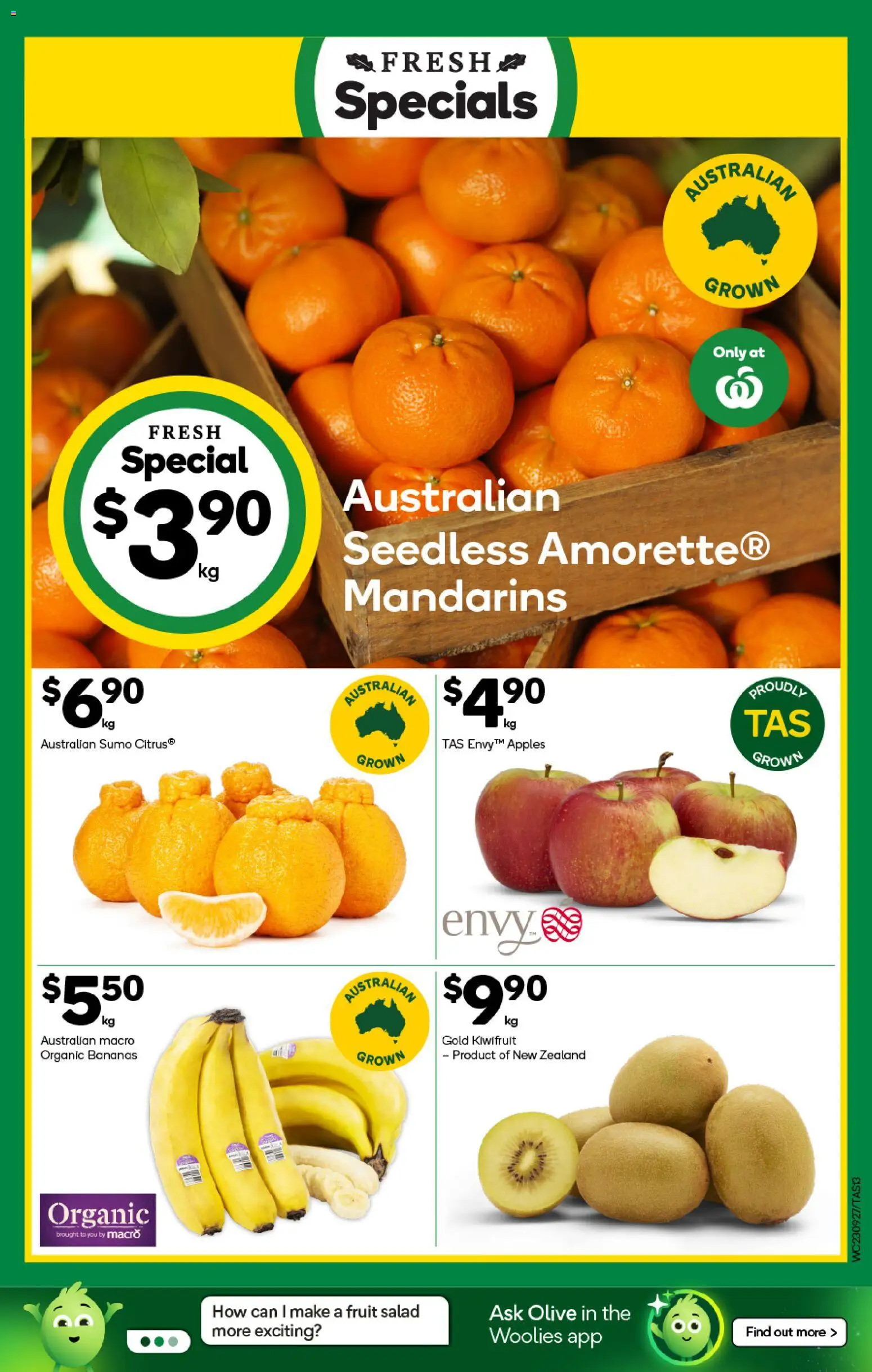 Woolworths catalogue - valid from 23/09/2026 | Page: 13 | Products: Bananas, Kiwifruit, Salad, Fruit