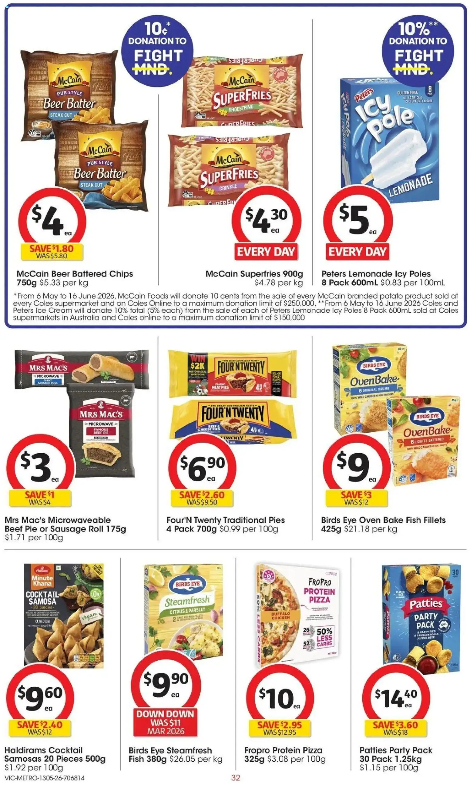 Coles catalogue - valid from 13.05.2026 | Page: 32 | Products: Chicken, Chips, Cream, Microwave