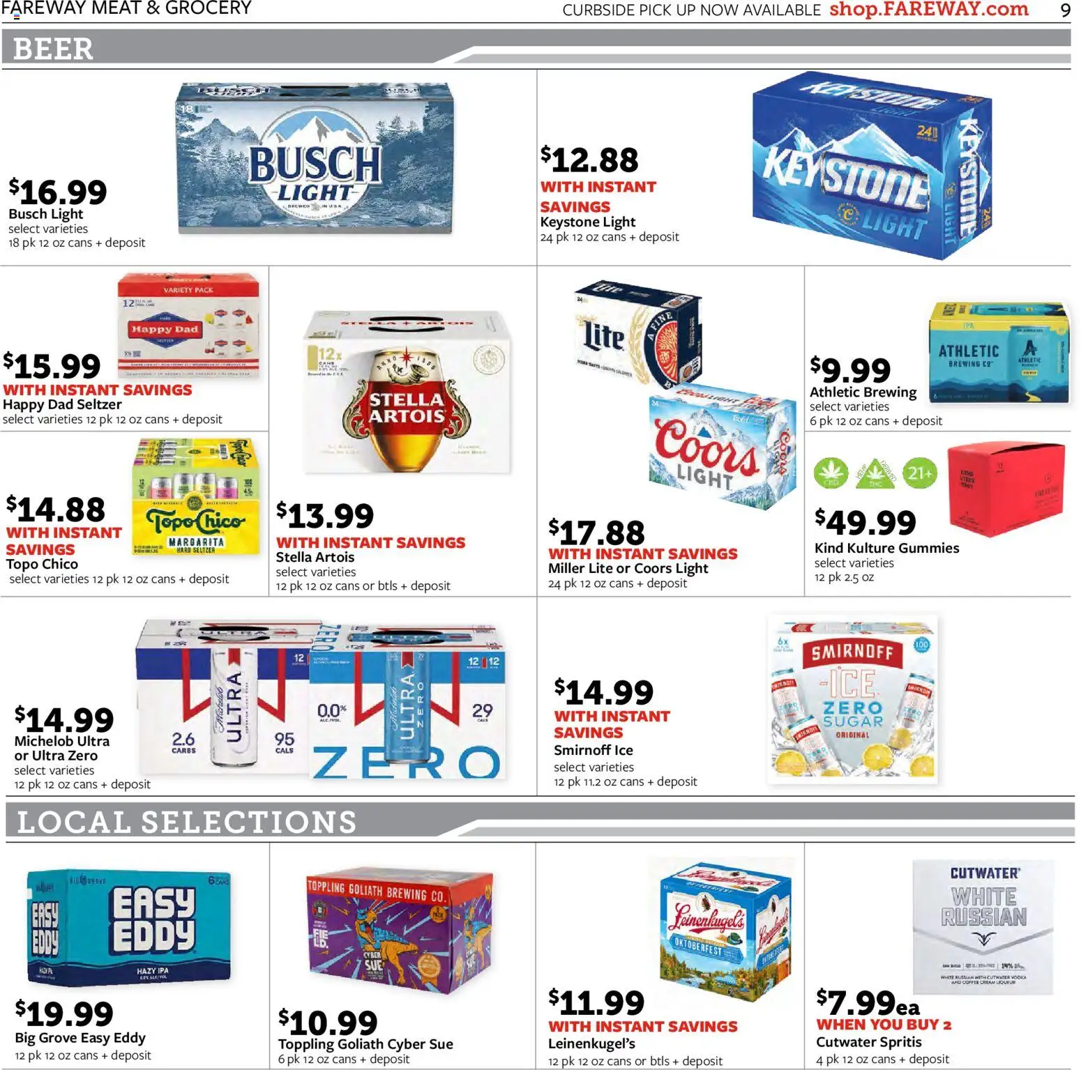 Fareway Weekly Ad - valid from 08/24/2026 | Page: 9 | Products: Cream liqueur, Coffee, Cream, Ice