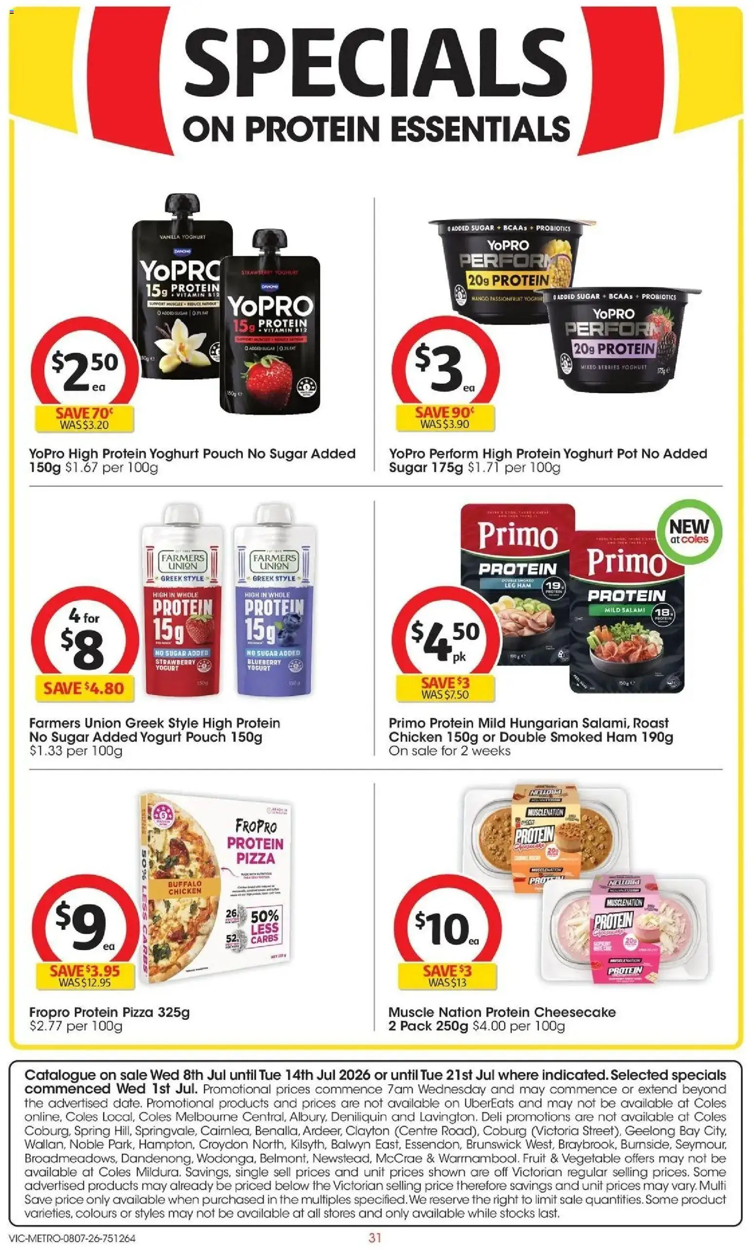 Coles catalogue - valid from 07/07/2026 | Page: 31 | Products: Yoghurt, Ham, Chicken, Passionfruit