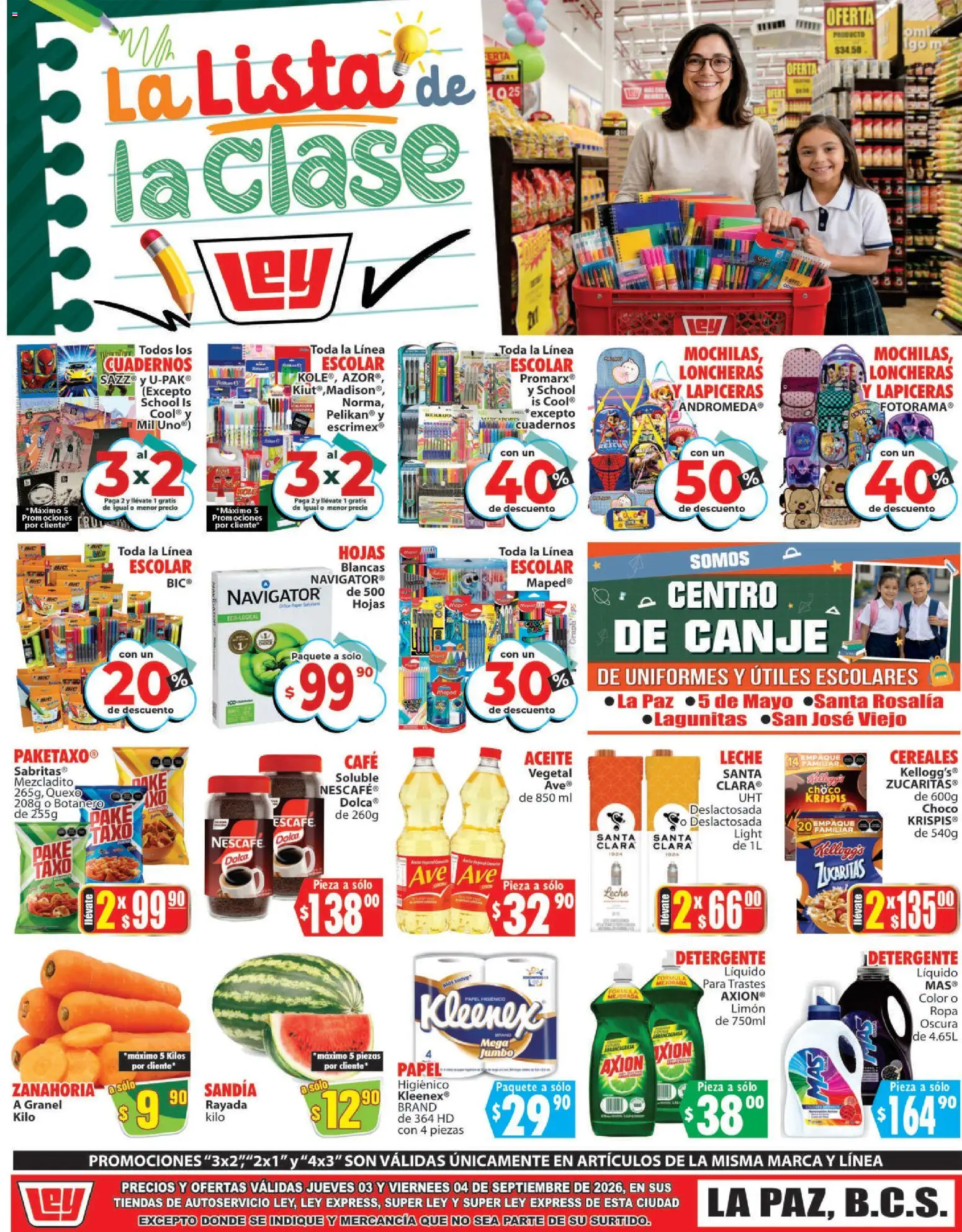 Nuevas ofertas de Casa Ley válidas en toda la República Mexicana desde el 03/09/2026. ¡Encuentra las mejores ofertas en Casa Ley folleto Autoservicio! | Página: 2 | Productos: Leche, Aceite, Cuadernos, Ropa