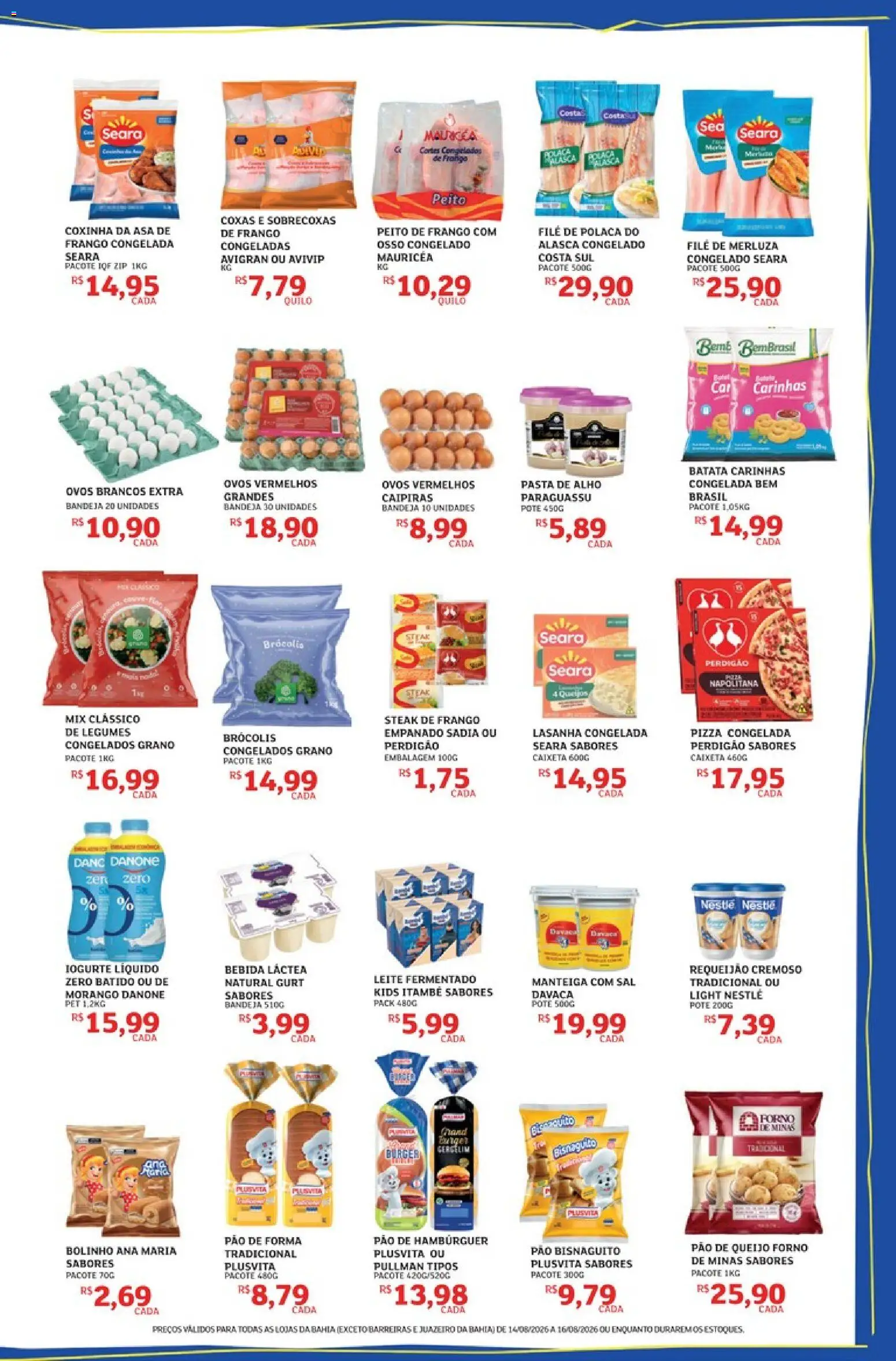 Assaí Atacadista Folheto - válido de 14/08/2026 | Página: 3 | Produtos: Pão de forma, Lasanha, Pão de queijo, Peito de frango