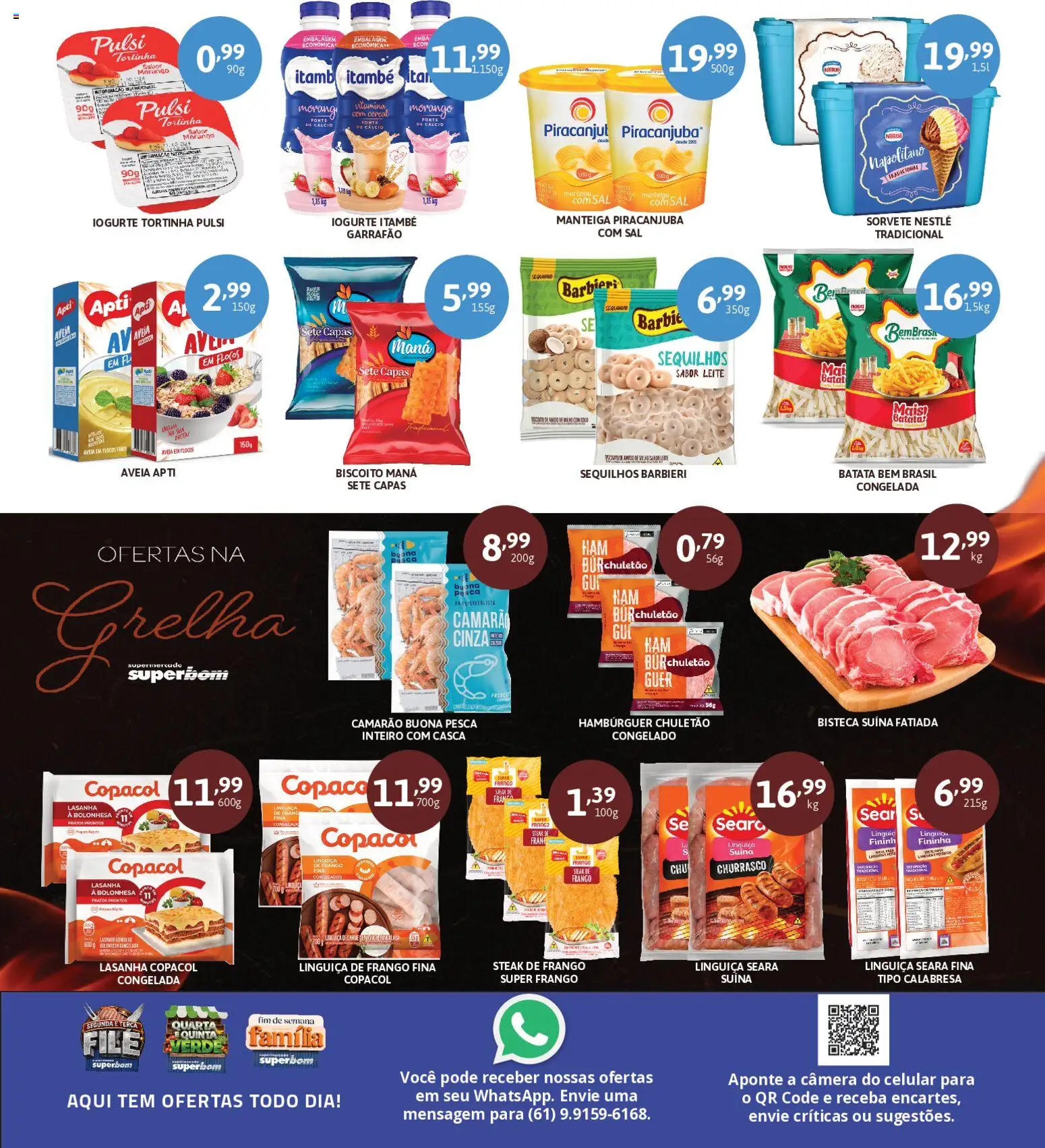 Superbom Folheto - válido de 28/09/2026 | Página: 3 | Produtos: Linguiça, Cálcio, Flocos, Sorvete