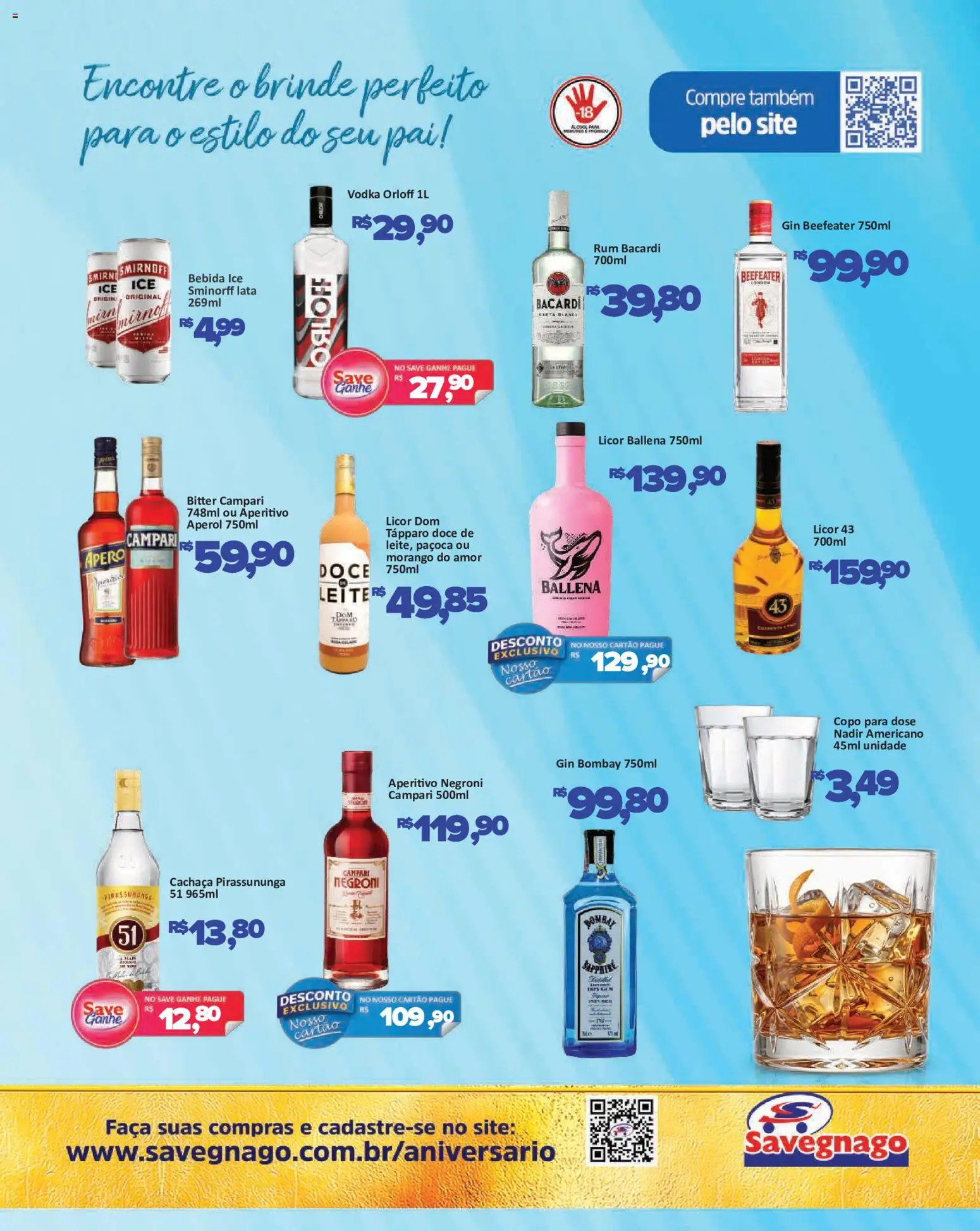 Savegnago Folheto - válido de 23/07/2026 | Página: 3 | Produtos: Cachaça, Licor 43, Paçoca, Rum