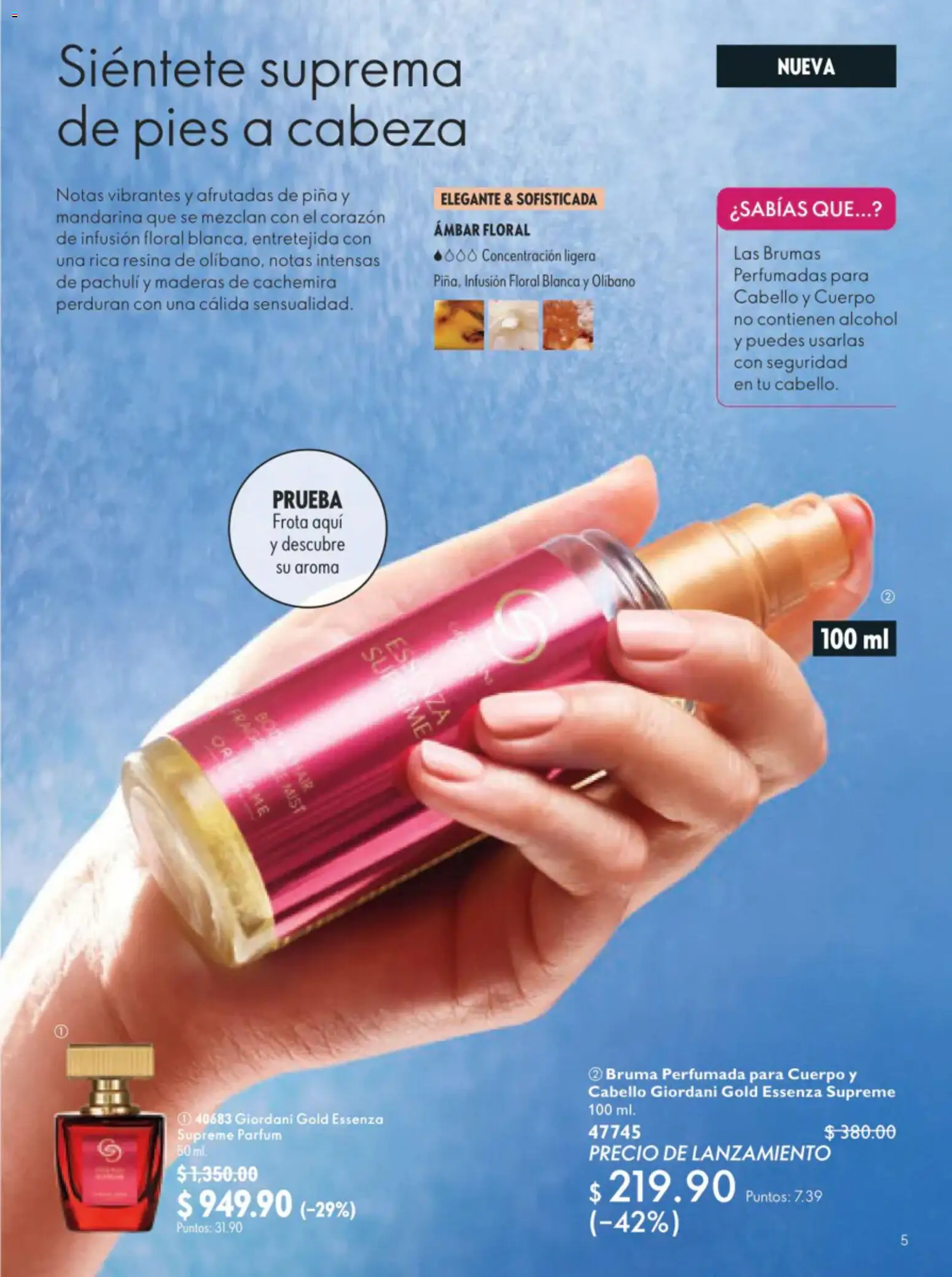 Nuevas ofertas de Oriflame válidas en toda la República Mexicana desde el 11/07/2026. ¡Encuentra las mejores ofertas en Oriflame campaña 10 2026! | Página: 5 | Productos: Bruma, Piña