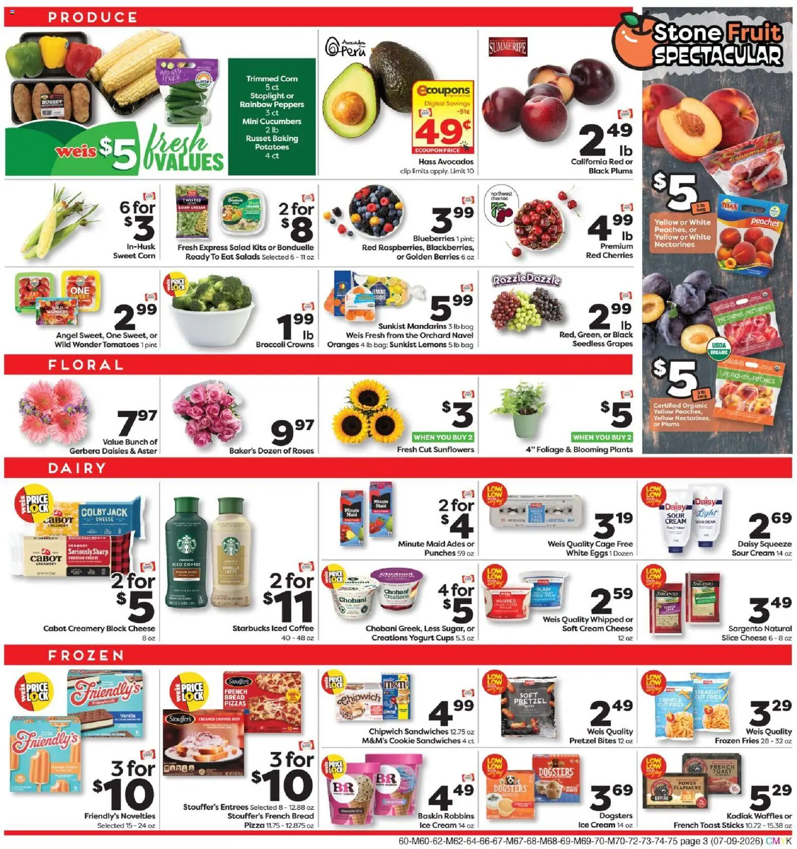 Weis Weekly Circular - PA - valid from 07/09/2026 | Page: 3 | Products: Berries, Mandarins, Peppers, Cucumbers