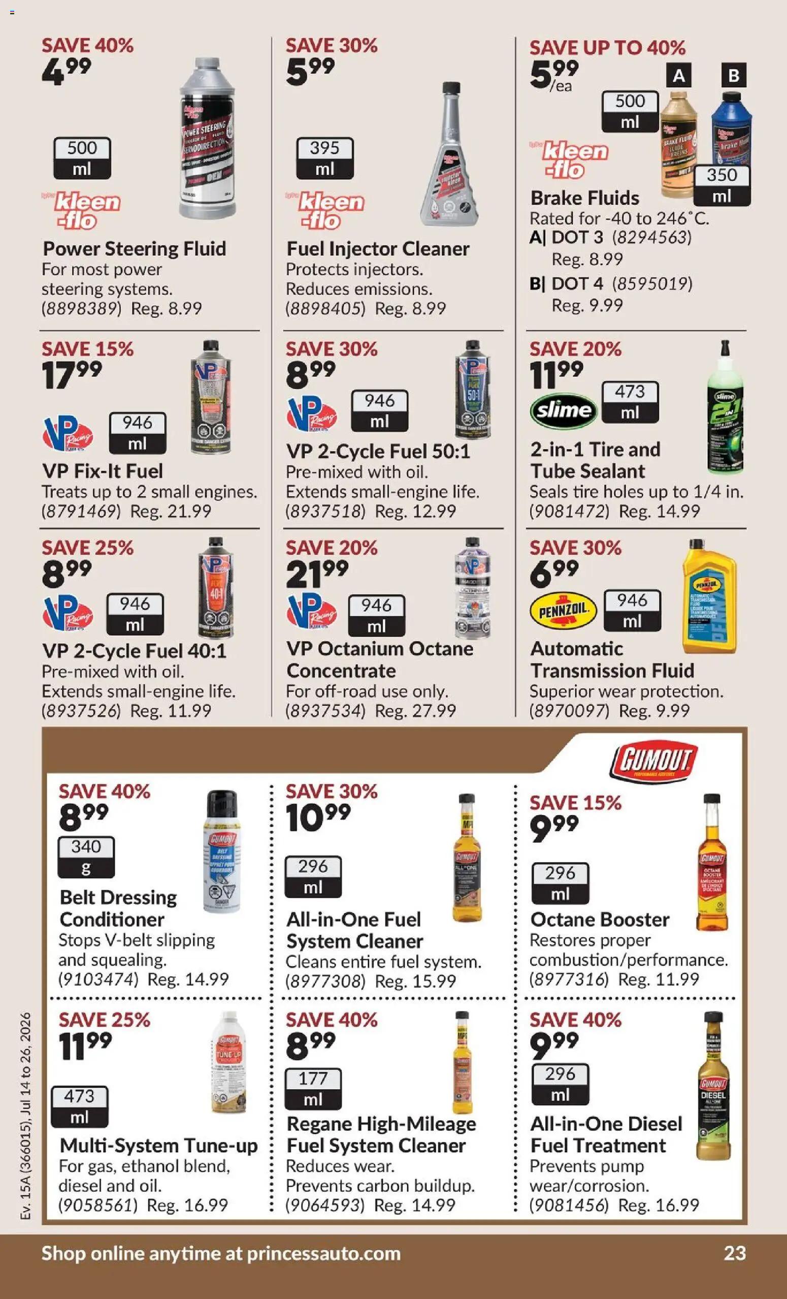 Princess Auto flyer valid from Jul 14, 2026 | Page: 36 | Products: Belt, Conditioner