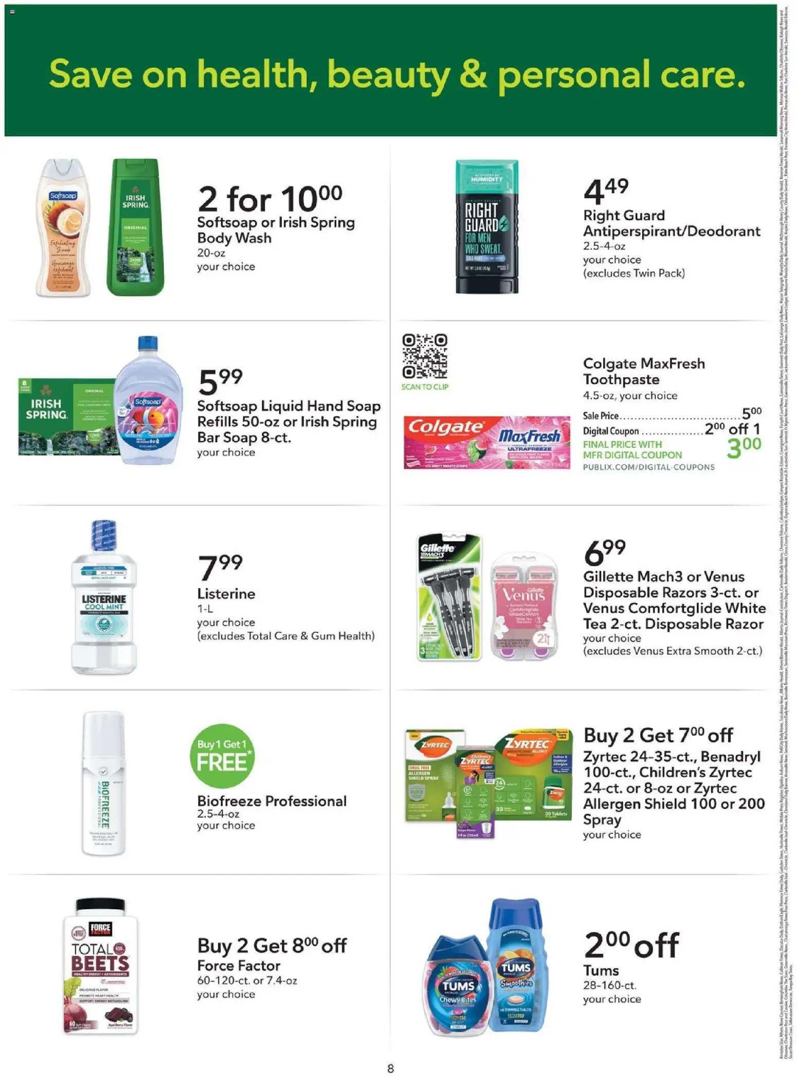 Publix Extra Savings - valid from 09/09/2026 | Page: 8 | Products: Clip, Soap, Bar Soap, Body Wash