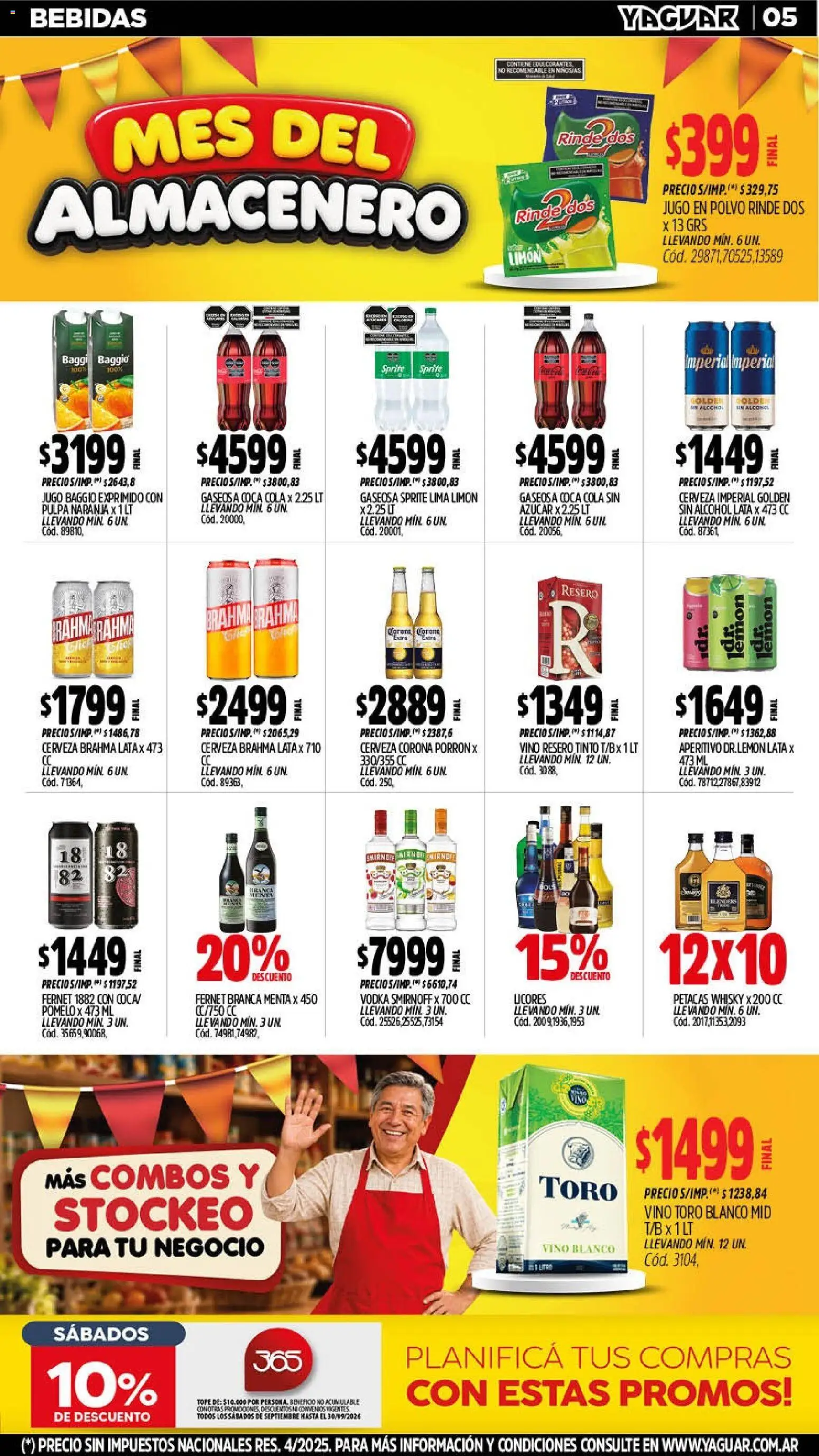 Yaguar - Oferta Semanal Mar del Plata │ válido desde el 14/09/2026 | Página: 5 | Productos: Azucar, Gaseosa, Lima, Limón