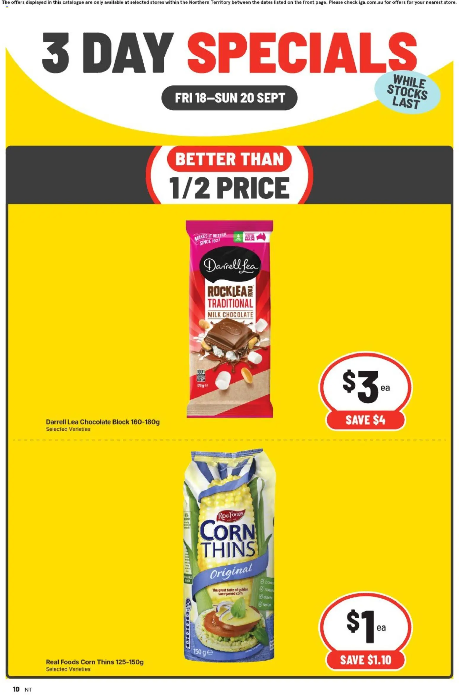 IGA catalogue - valid from 18/09/2026 | Page: 2 | Products: Corn, Milk, Chocolate