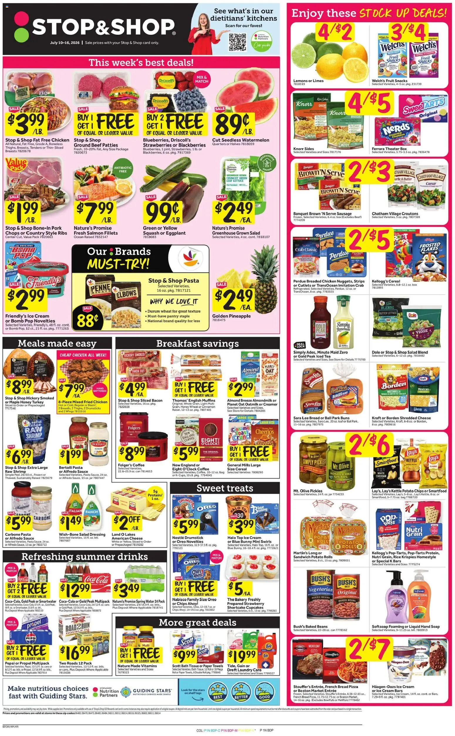 Stop & Shop Weekly Circular - CT - valid from 07/10/2026 | Page: 1 | Products: Pin, Cheese, Coffee, Pineapple
