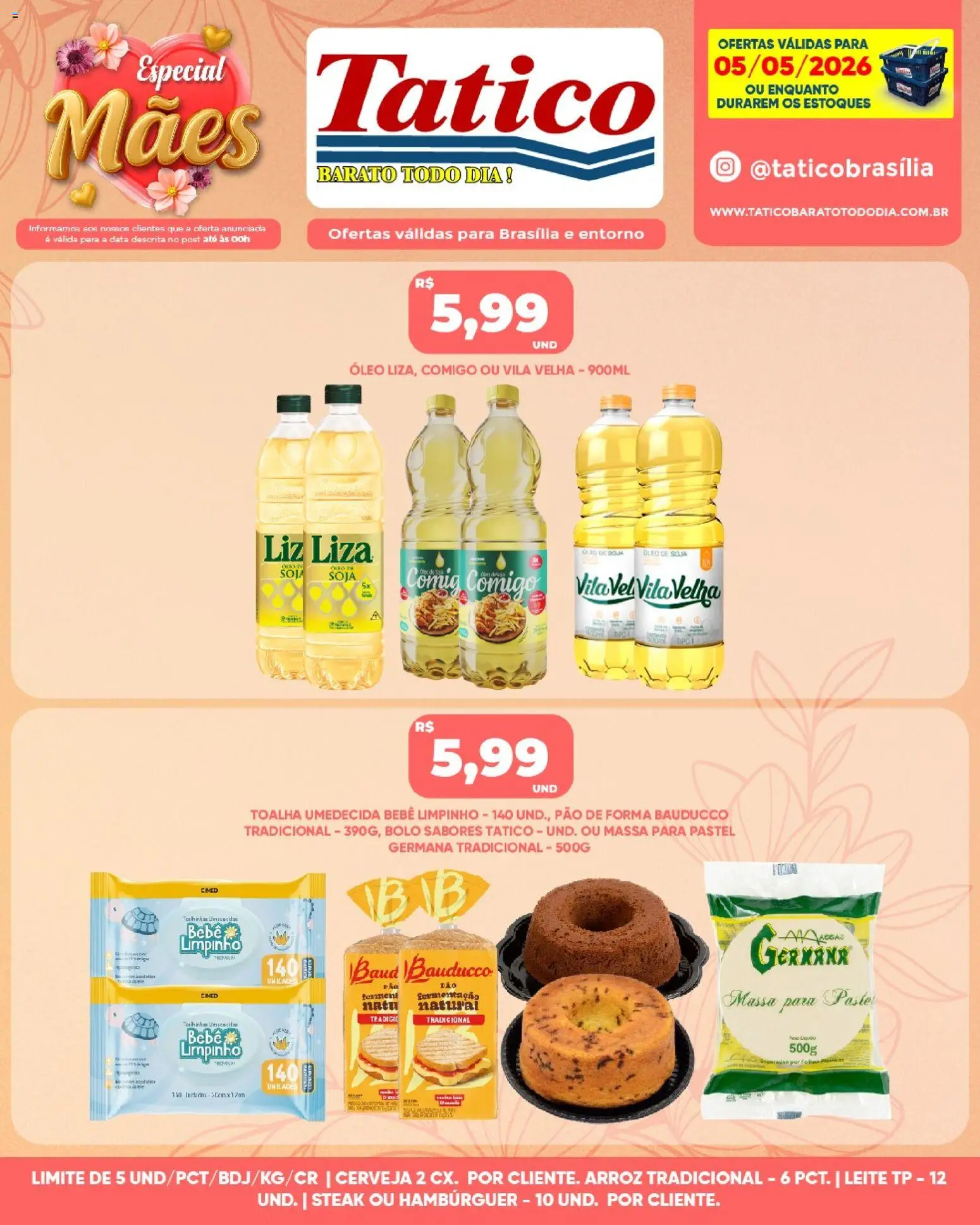 Tatico Folheto - válido de 05.05.2026 | Página: 4 | Produtos: Leite, Pão, Cerveja, Pão de forma