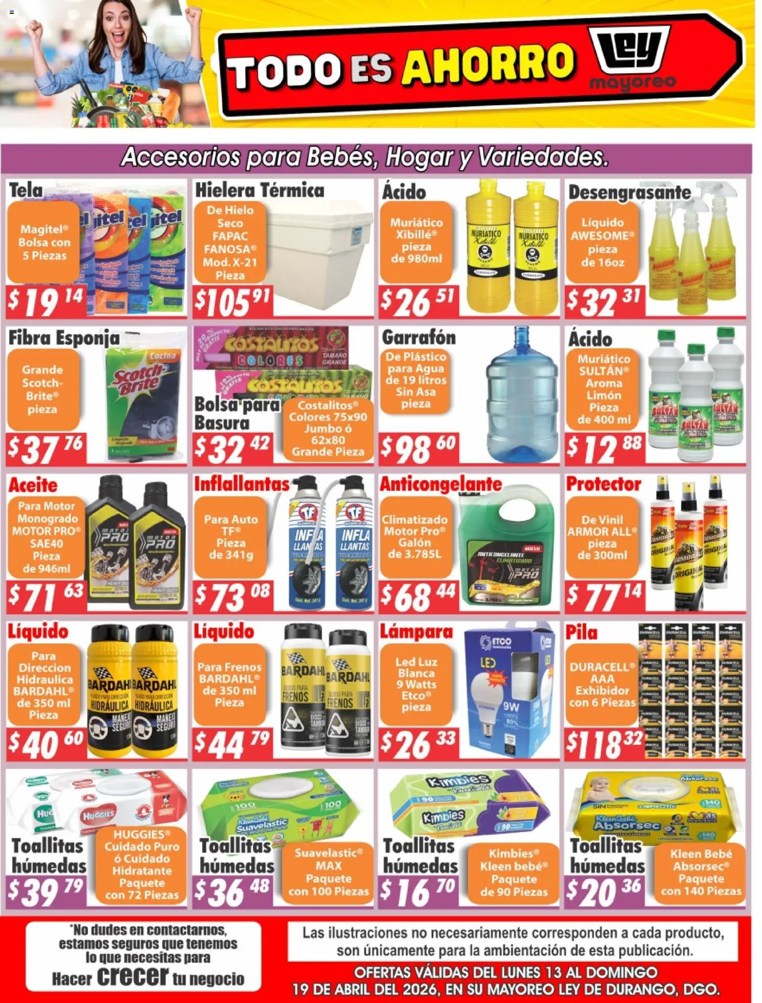 Nuevas ofertas de Casa Ley válidas en toda la República Mexicana desde el 13.04.2026. ¡Encuentra las mejores ofertas en Casa Ley folleto! | Página: 1 | Productos: Aceite, Desengrasante, Cocina, Lámpara