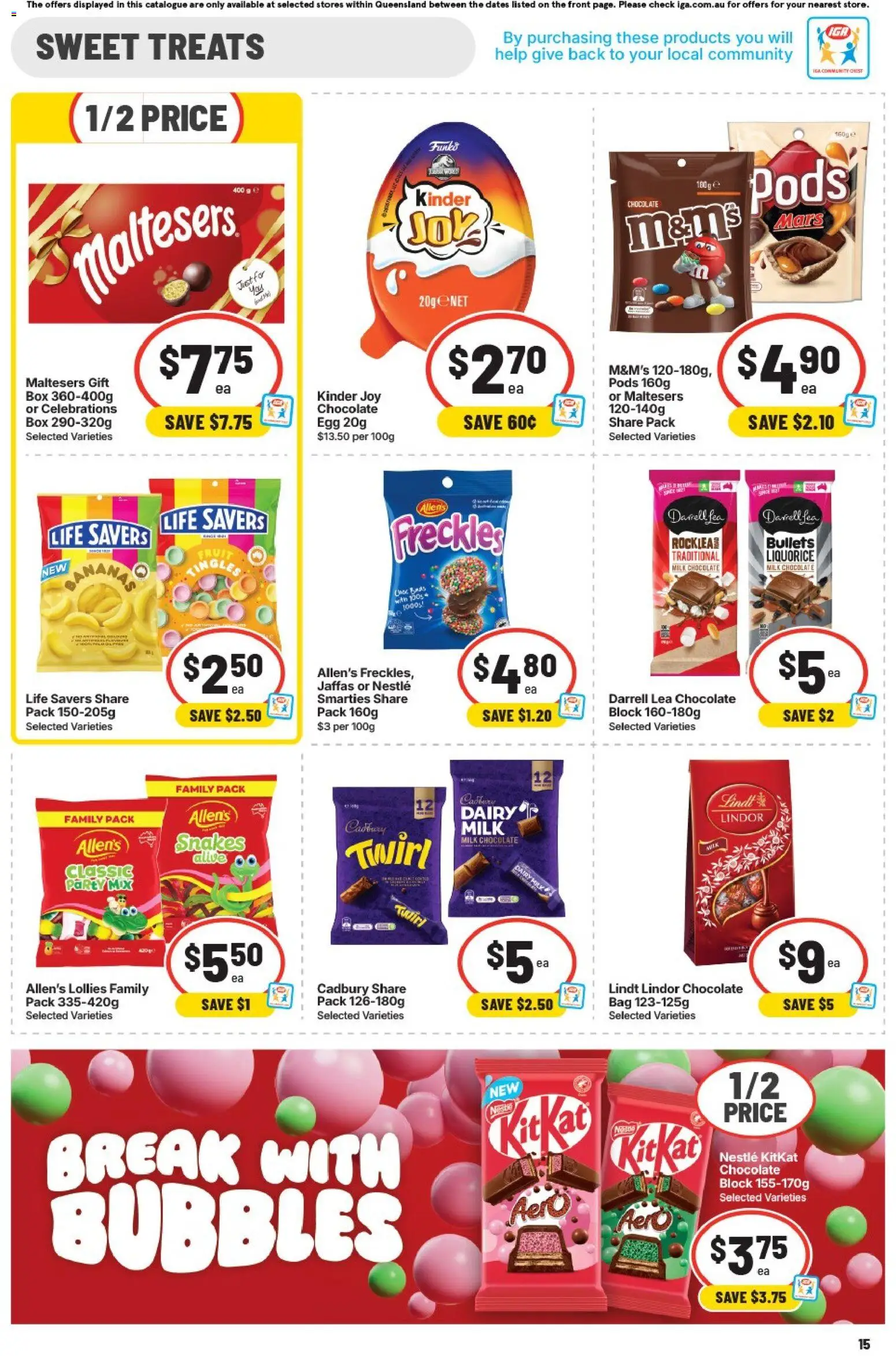 IGA catalogue - valid from 12/08/2026 | Page: 15 | Products: Chocolate egg, Box, Chocolate, Lollies