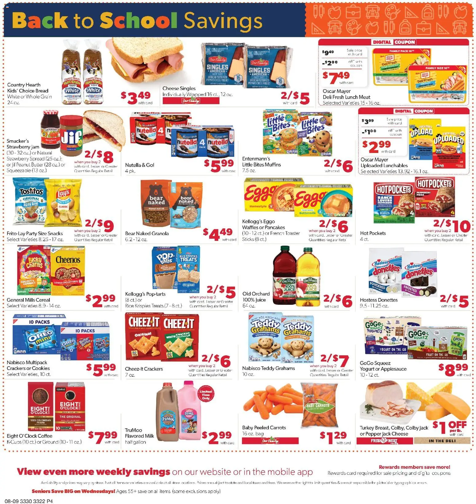 Family Fare Weekly Ad - MN - valid from 08/09/2026 | Page: 4 | Products: Toaster, Pizza, Fruit, Carrots