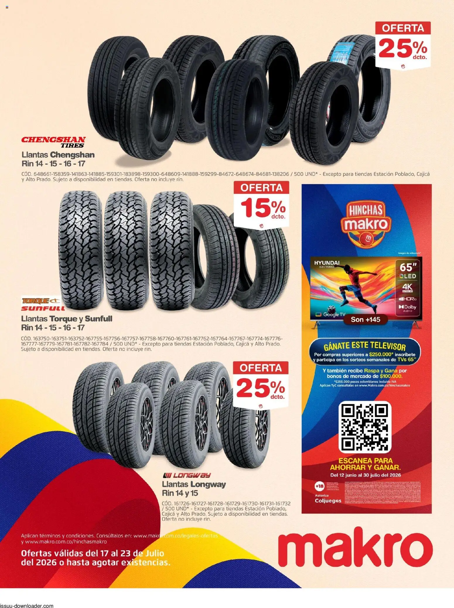 Makro revista - valida desde el 17/07/2026 | Página: 37 | Productos: Televisor, Audio