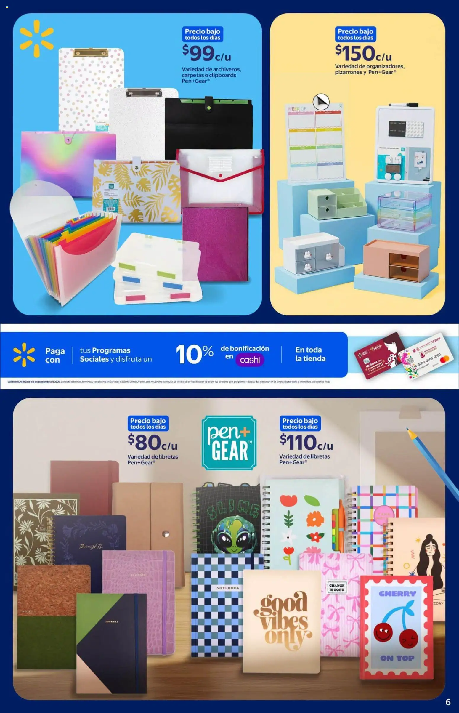 Nuevas ofertas de Walmart válidas en toda la República Mexicana desde el 08/07/2026. ¡Encuentra las mejores ofertas en Walmart folleto Back to School! | Página: 6 | Productos: Notebook, Top