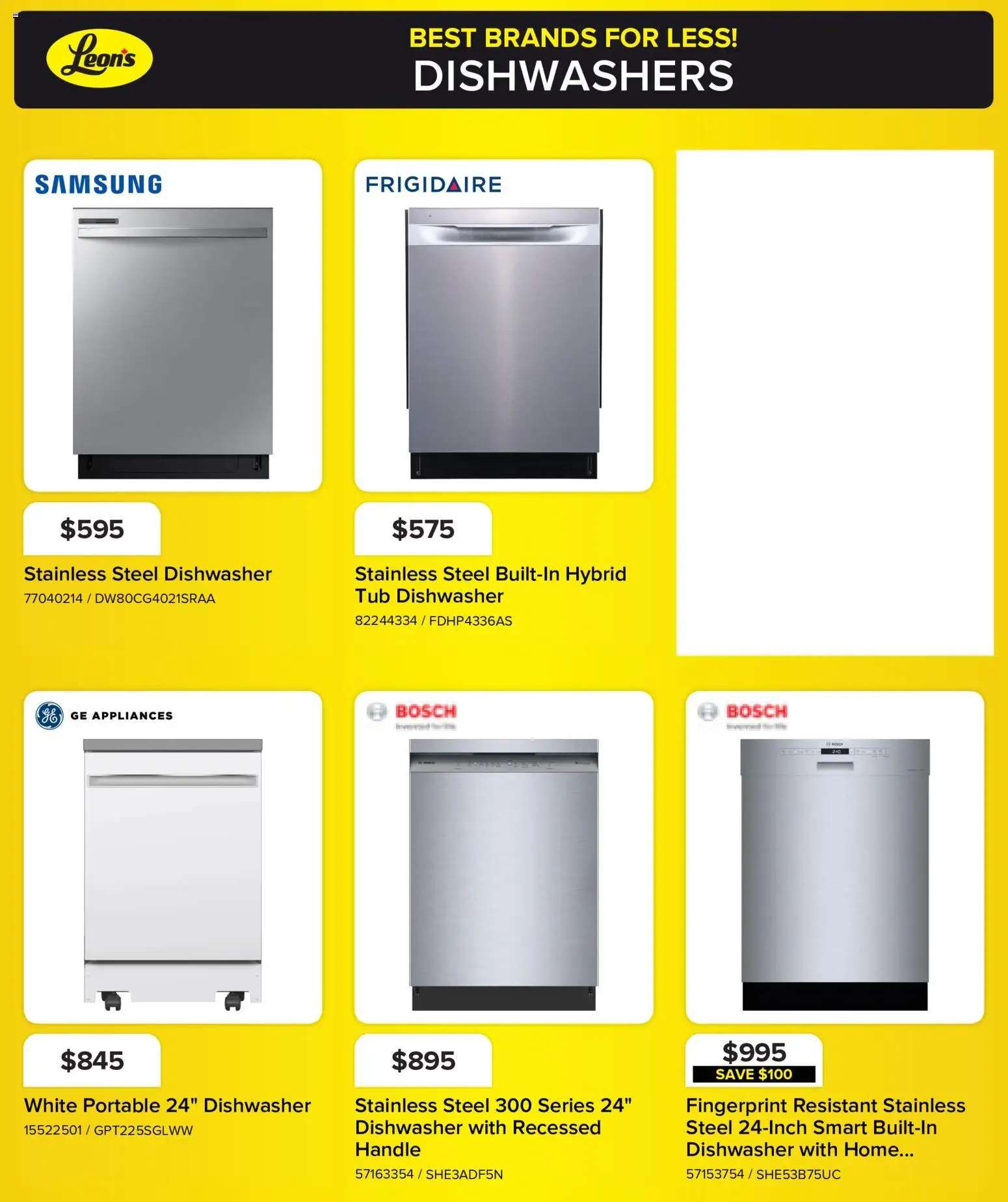 Leon's flyer valid from Sep 3, 2026 | Page: 6 | Products: Dishwasher