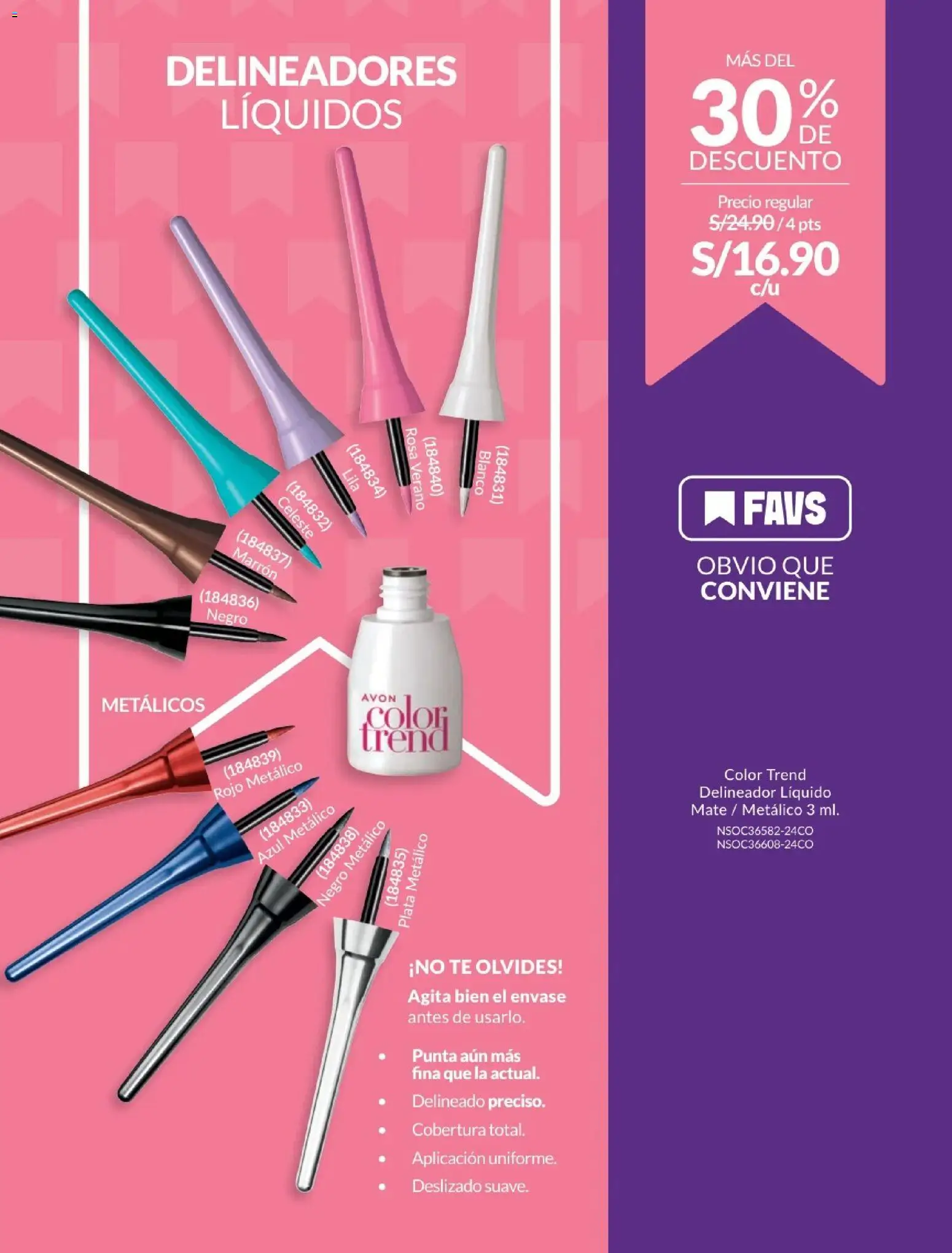 Catálogo Avon válido desde 24.05.2026 | Página: 62 | Productos: Delineador, Té
