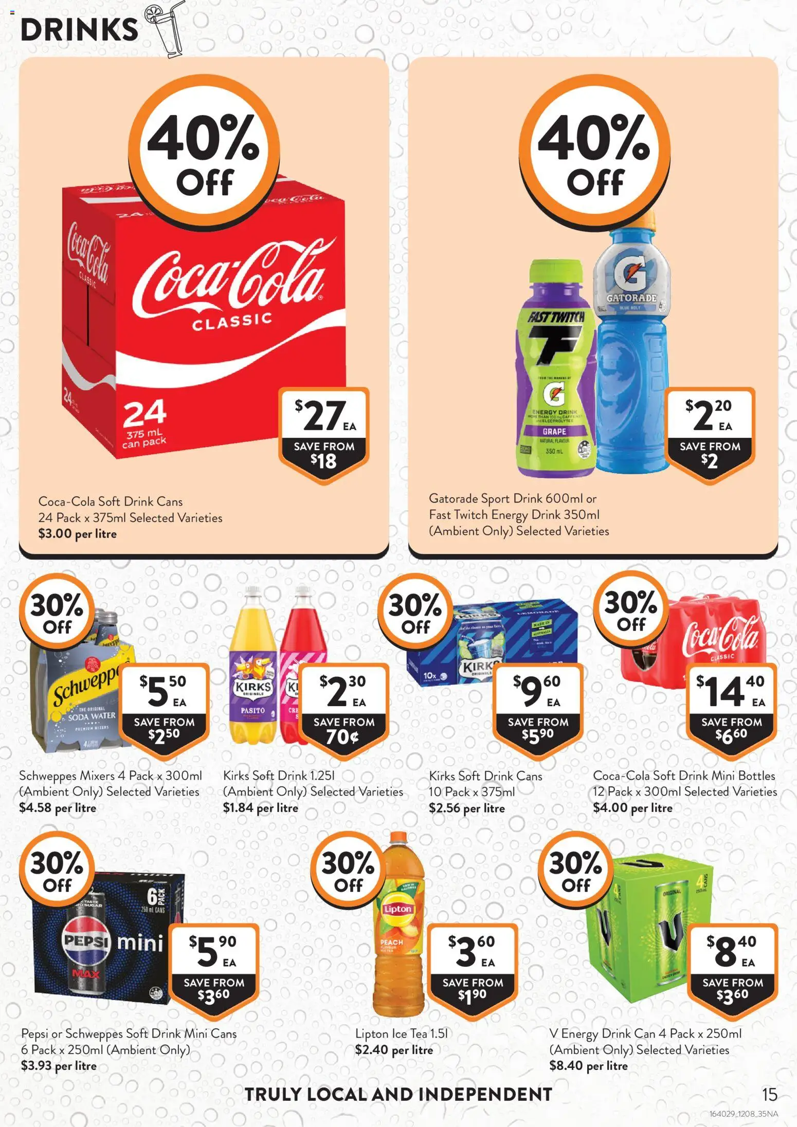 Foodworks catalogue - valid from 12/08/2026 | Page: 15 | Products: Linen, Energy drink, Tea, Pepsi