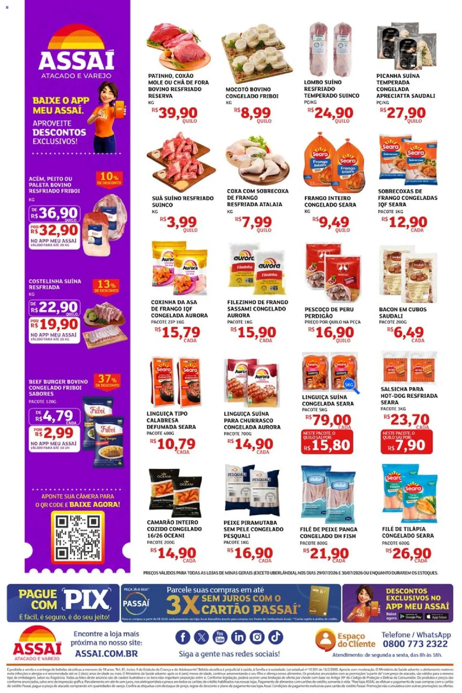 Assaí Atacadista Folheto - válido de 29/07/2026 | Página: 2 | Produtos: Camarão, Pneus, Base, Câmera