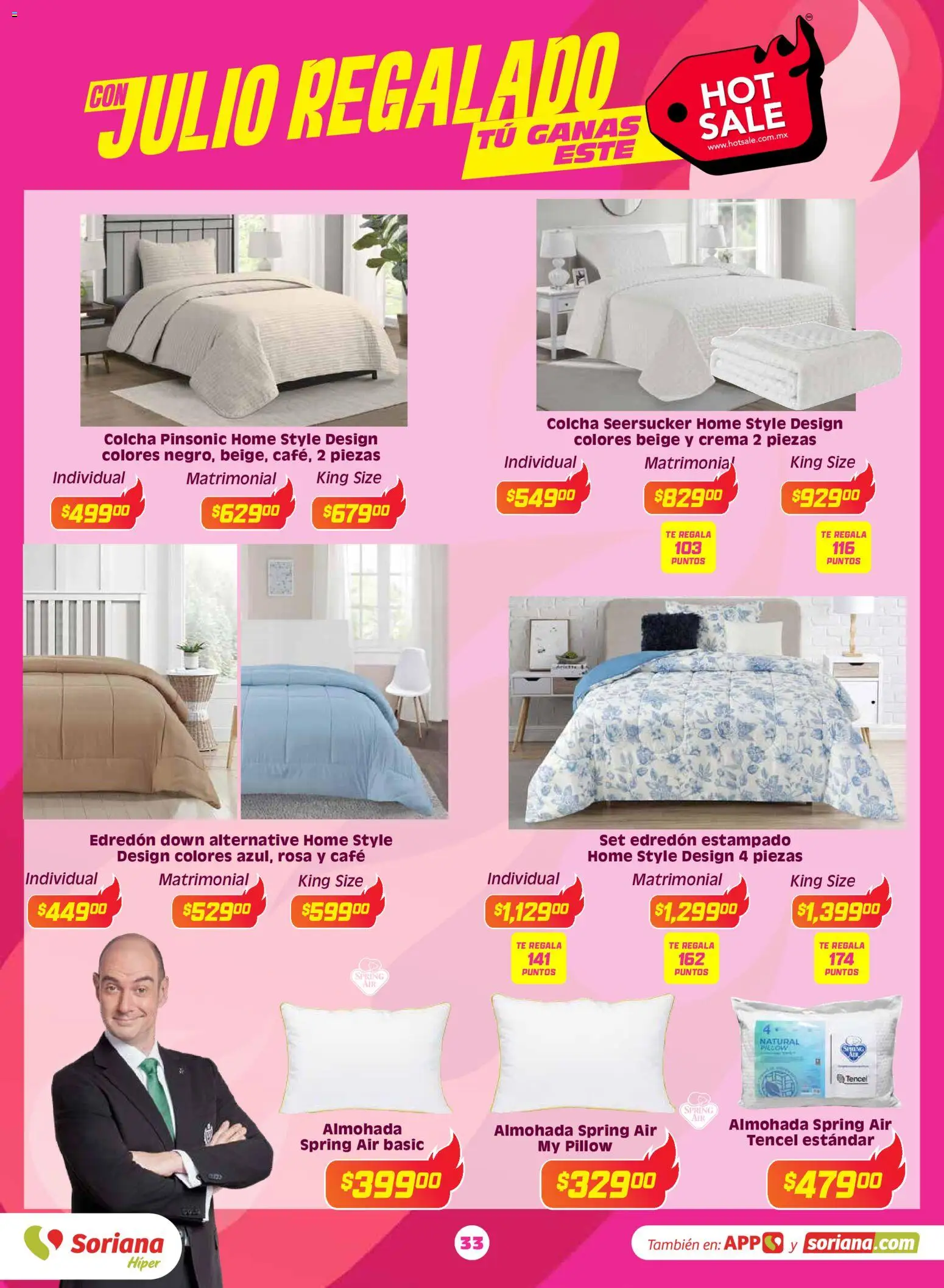 Nuevas ofertas de Soriana válidas en toda la República Mexicana desde el 25.05.2026. ¡Encuentra las mejores ofertas en Soriana Hot Sale Híper Nacional! | Página: 33 | Productos: Crema, Café, Almohada, Té