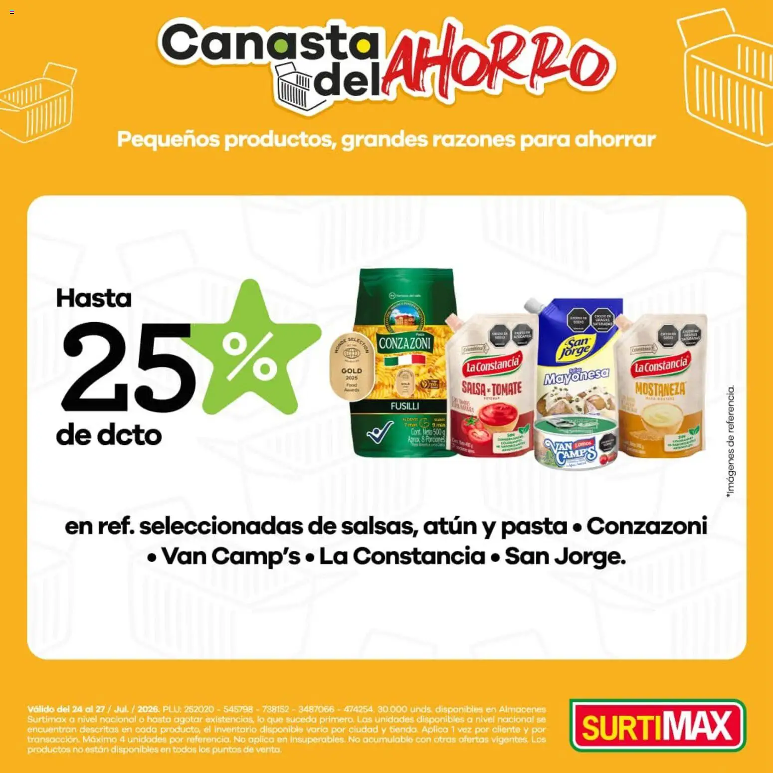 Surtimax revista - valida desde el 24/07/2026 | Página: 2 | Productos: Pasta, Atún, Mayonesa, Tomate