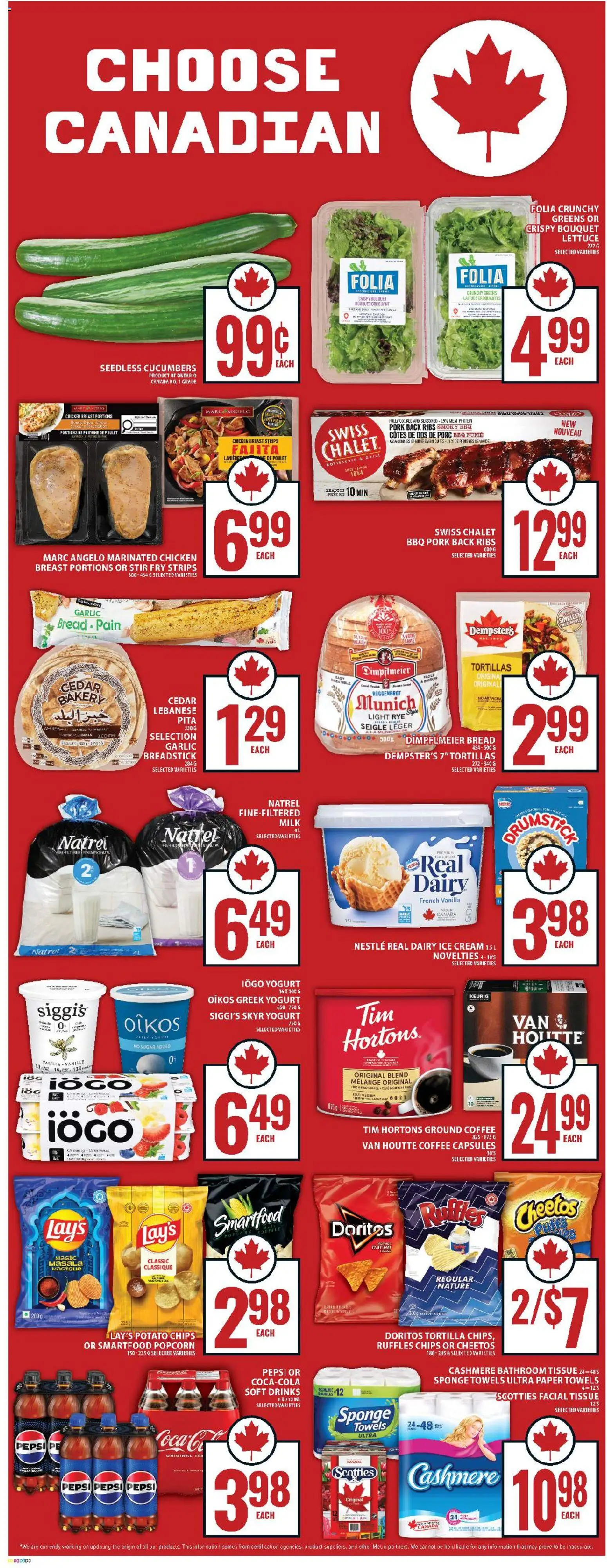 Food Basics flyer valid from 28.05.2026 | Page: 14 | Products: Cucumbers, Sponge, Yogurt, Bread